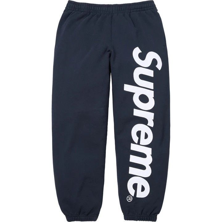 Supreme Supreme Satin Applique Sweatpant Navy SS26 Size US 32 / EU 48 - 1 Thumbnail