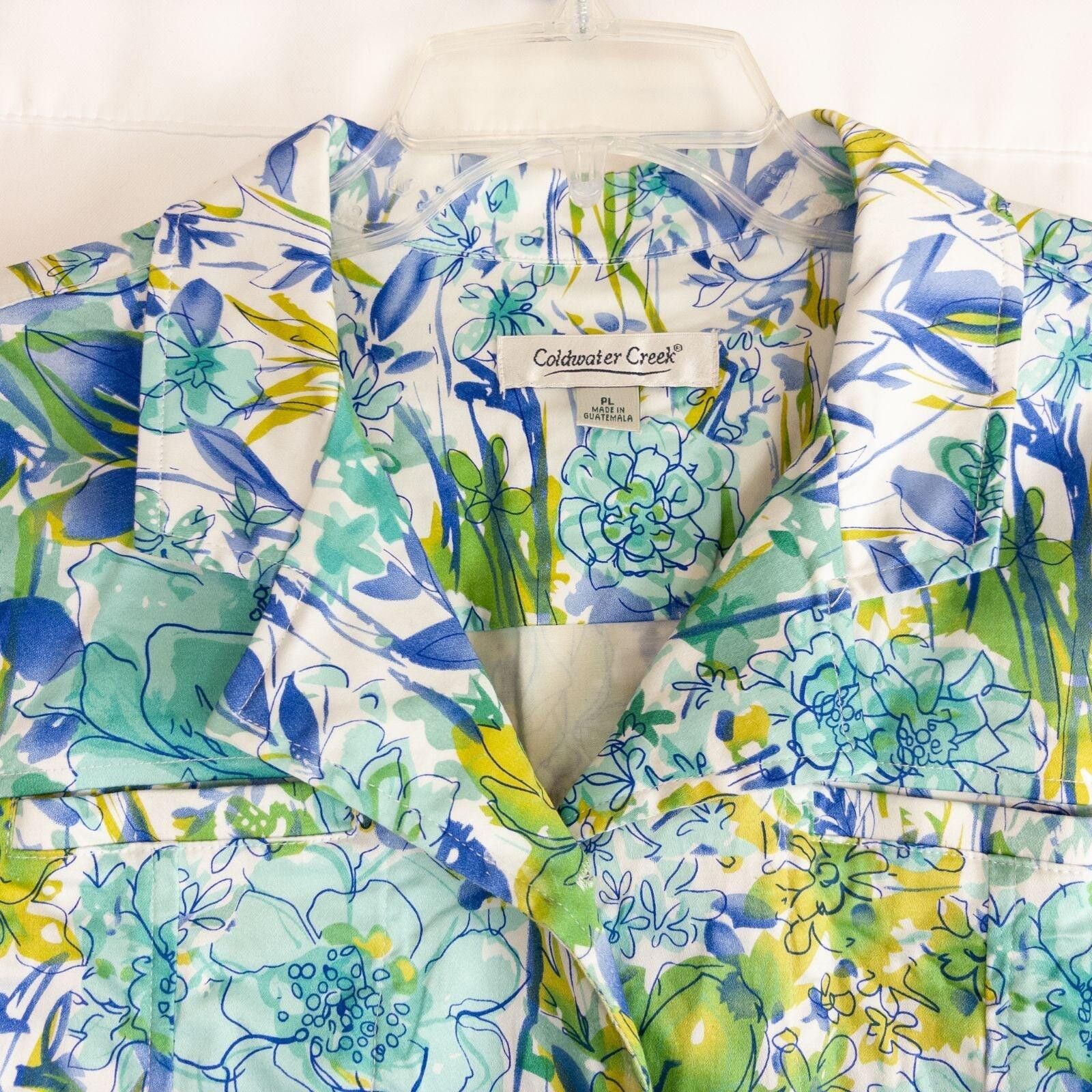 Coldwater Creek Coldwater Creek Blue Floral Jacket Womens Petite Large Size L / US 10 / IT 46 - 4 Thumbnail