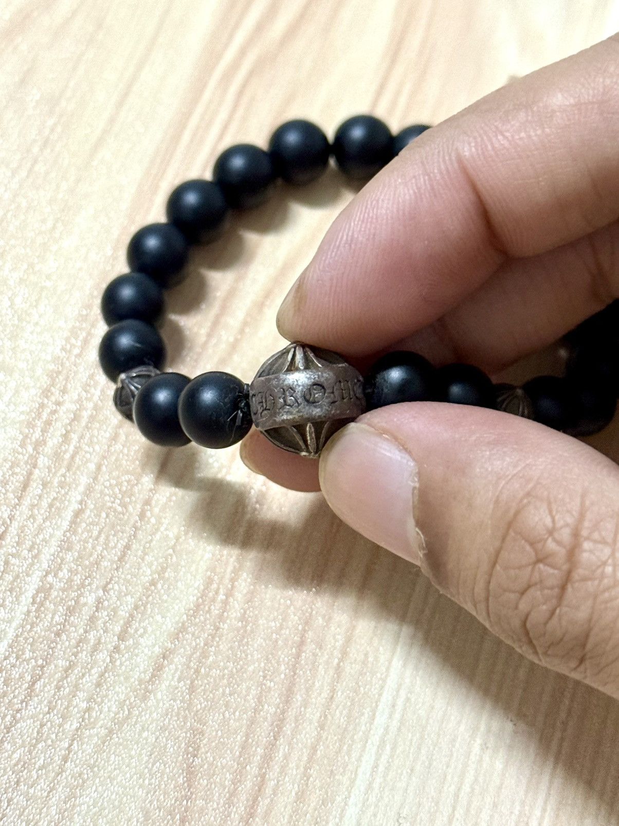 Chrome Hearts Chrome hearts onyx Three Silver bead bracelet Size ONE SIZE - 4 Thumbnail