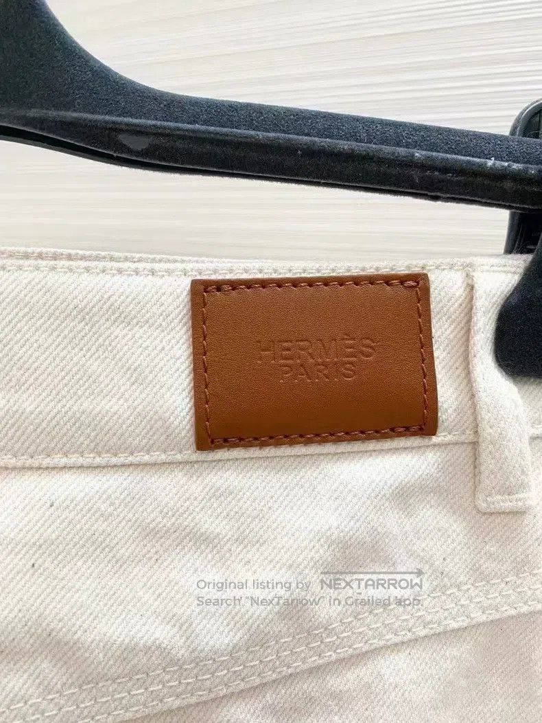 Hermes Hermes Embroidered logo skirt, low waist. Size 24" / US 00 / IT 34 - 4 Thumbnail