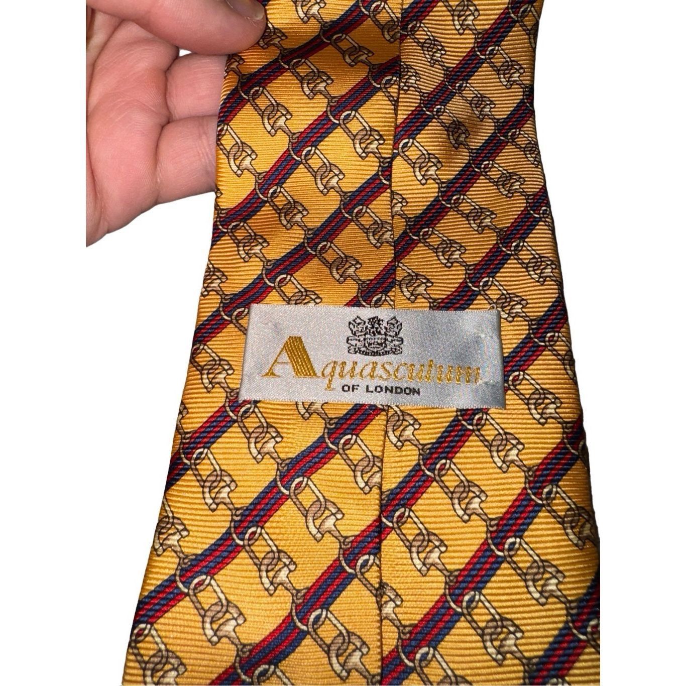 Aquascutum Aquascutum of London Golden Iconic Horsebit Rep Stripe Handm Size ONE SIZE - 2 Thumbnail