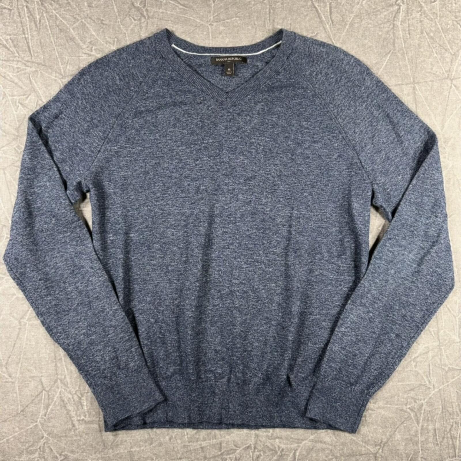 Banana Republic Banana Republic Sweater Women's M Blue V-Neck 100% Cotton Size M / US 6-8 / IT 42-44 - 2 Thumbnail