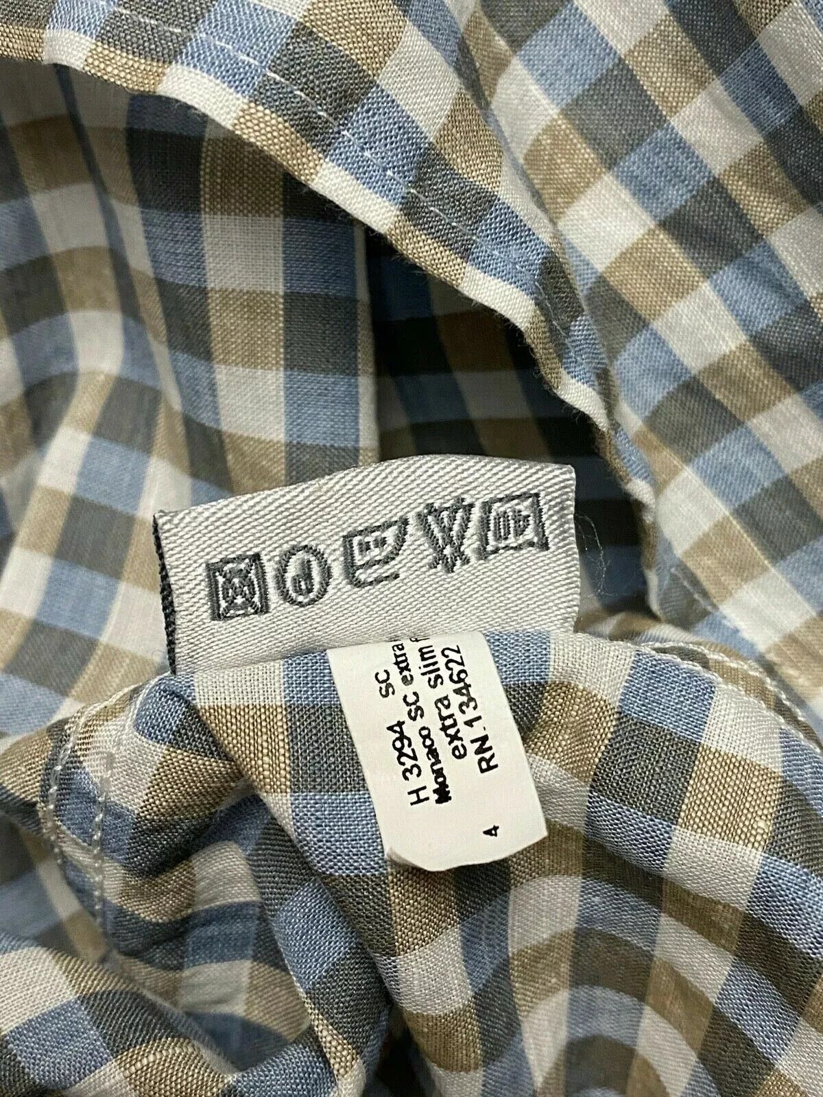 Suitsupply Suitsupply Men's Cutaway Collar Gingham Check Shirt Two Ply Size US L / EU 52-54 / 3 - 11 Thumbnail