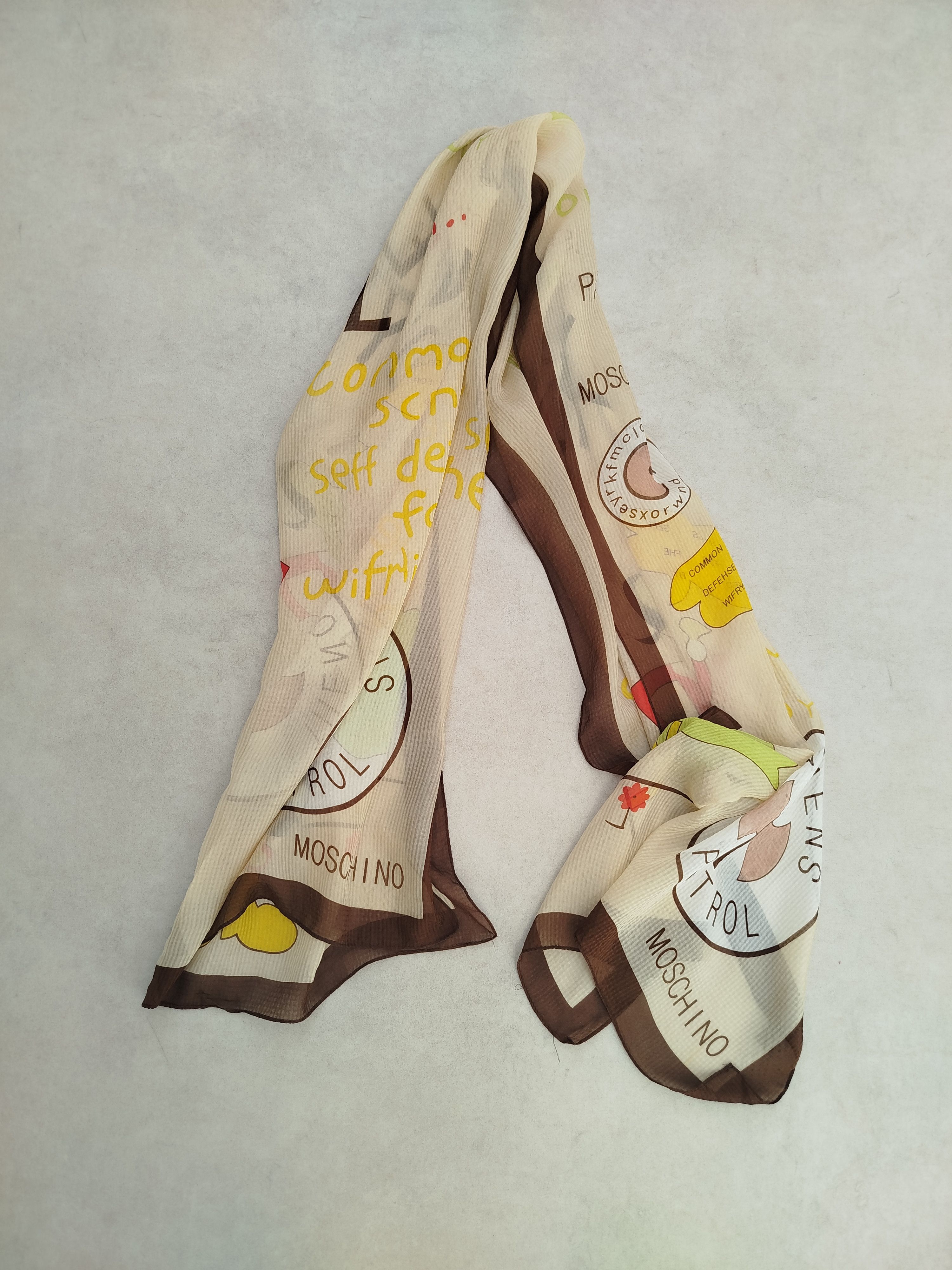 Moschino Moschino olive vintage silk scarf Size ONE SIZE - 4 Thumbnail
