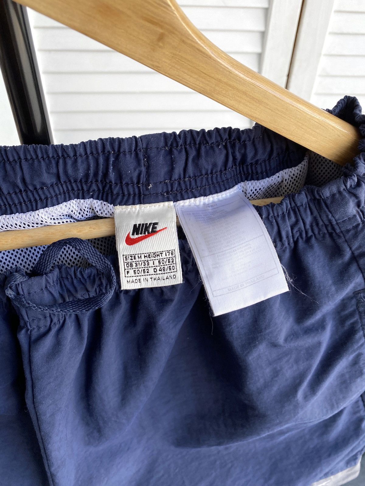 Nike × Vintage Nike Vintage 90s Solo Swoosh Nylon Retro Shorts Size US 34 / EU 50 - 8 Thumbnail