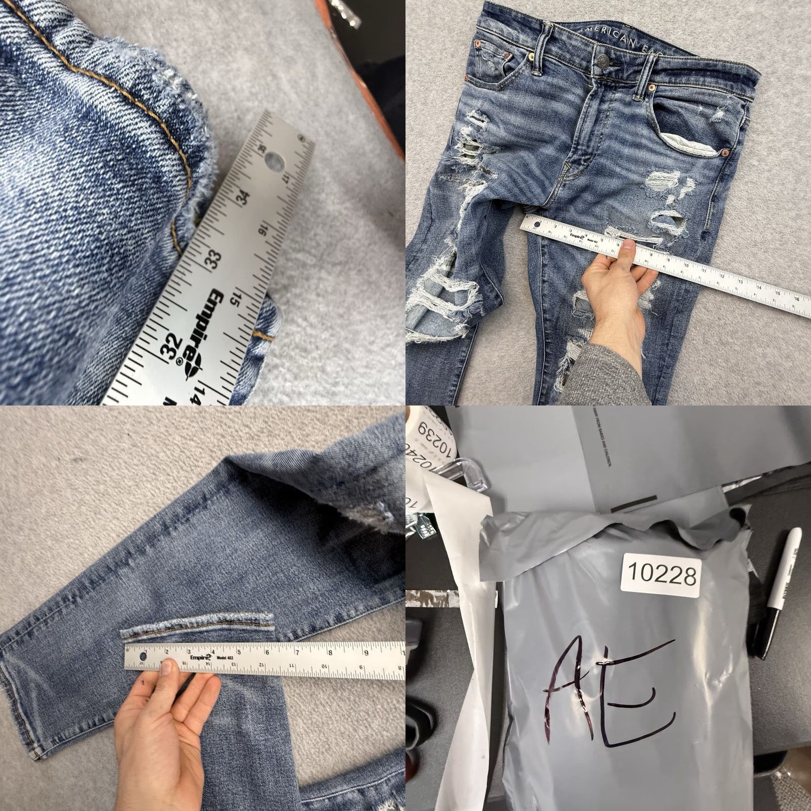 American Eagle Outfitters American Eagle Outfitters Jeans Athletic Skinny 34x34 Denim Blue Distressed AirFlex Modern Camouflage Mens Jeans Shirt? Size US 34 / EU 50 - 9 Thumbnail