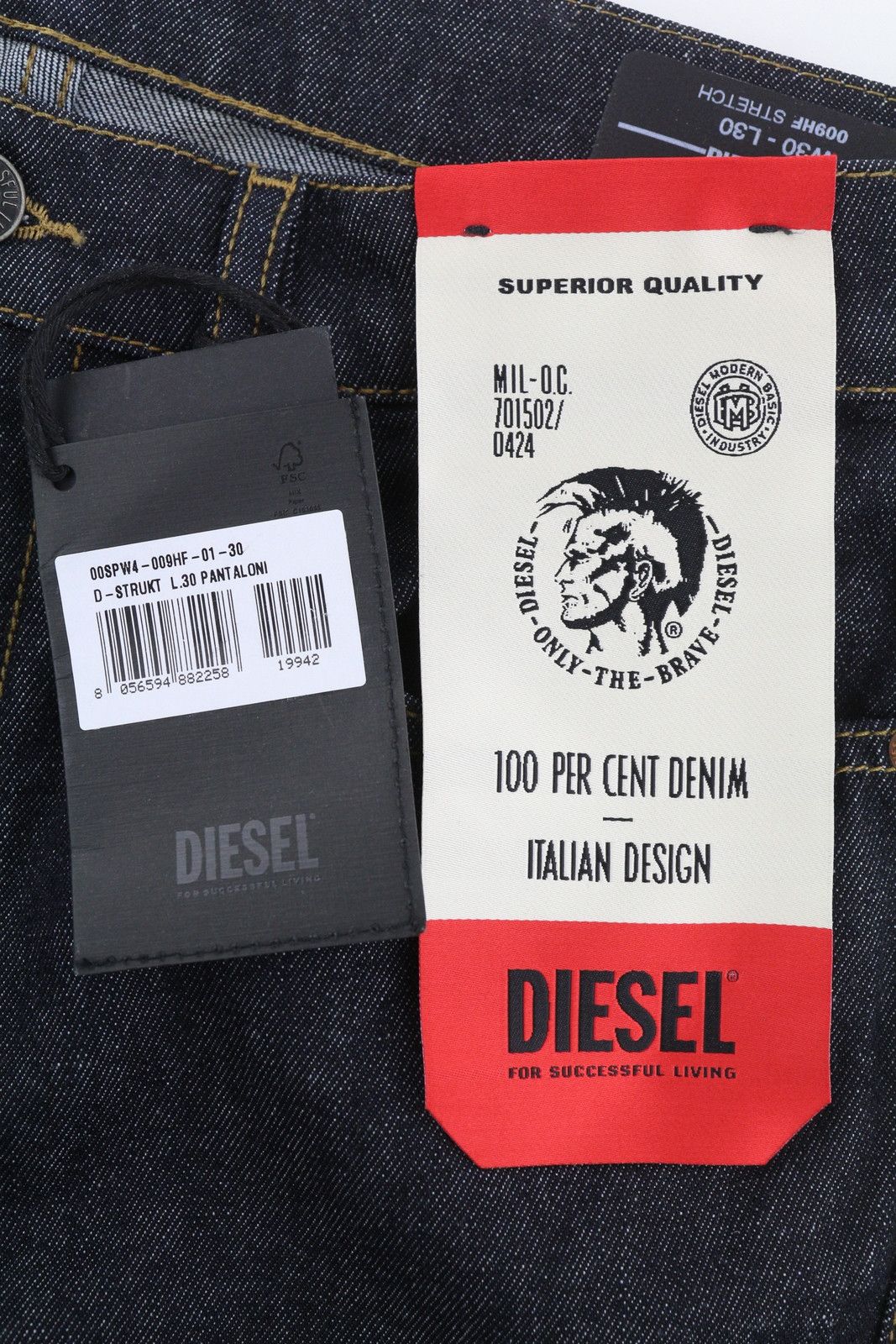 Diesel D-STRUKT 009HF W30/L30 Slim Stretch Dark Jeans 40887 Size US 30 / EU 46 - 8 Thumbnail