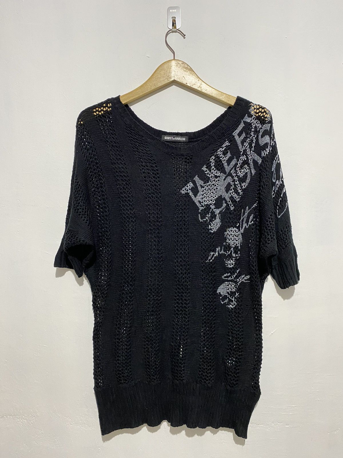 If Six Was Nine × Vintage × Yasuyuki Ishii Vintage Ghost Of Harlem skull poem fishnet knit lgb style Size US L / EU 52-54 / 3 - 1 Thumbnail