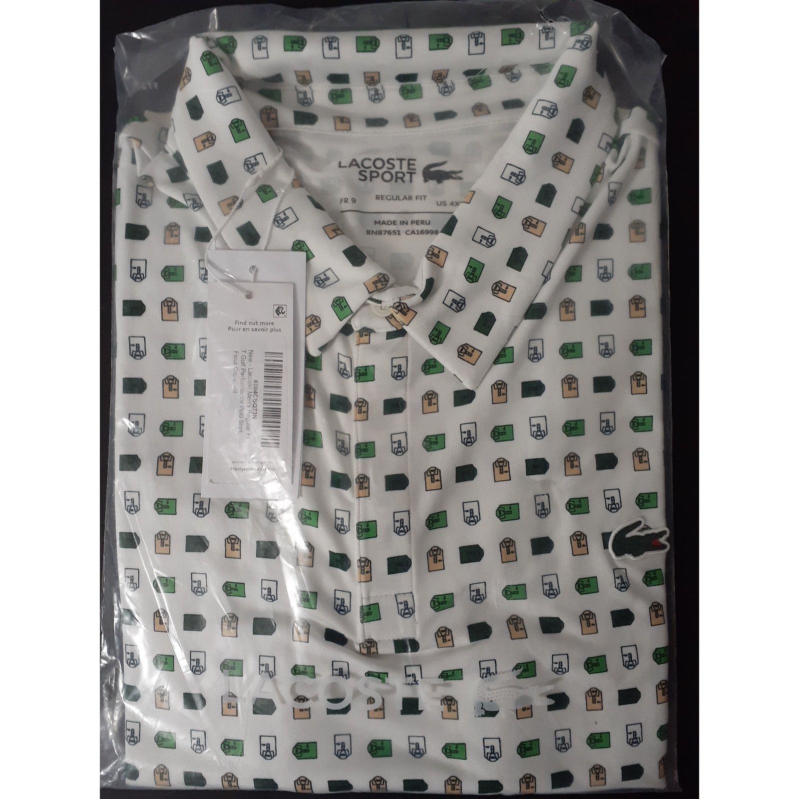 Lacoste Lacoste Men's Regular Fit Golf Performance Polo Shirt 4XL Size US XXL / EU 58 / 5 - 2 Thumbnail