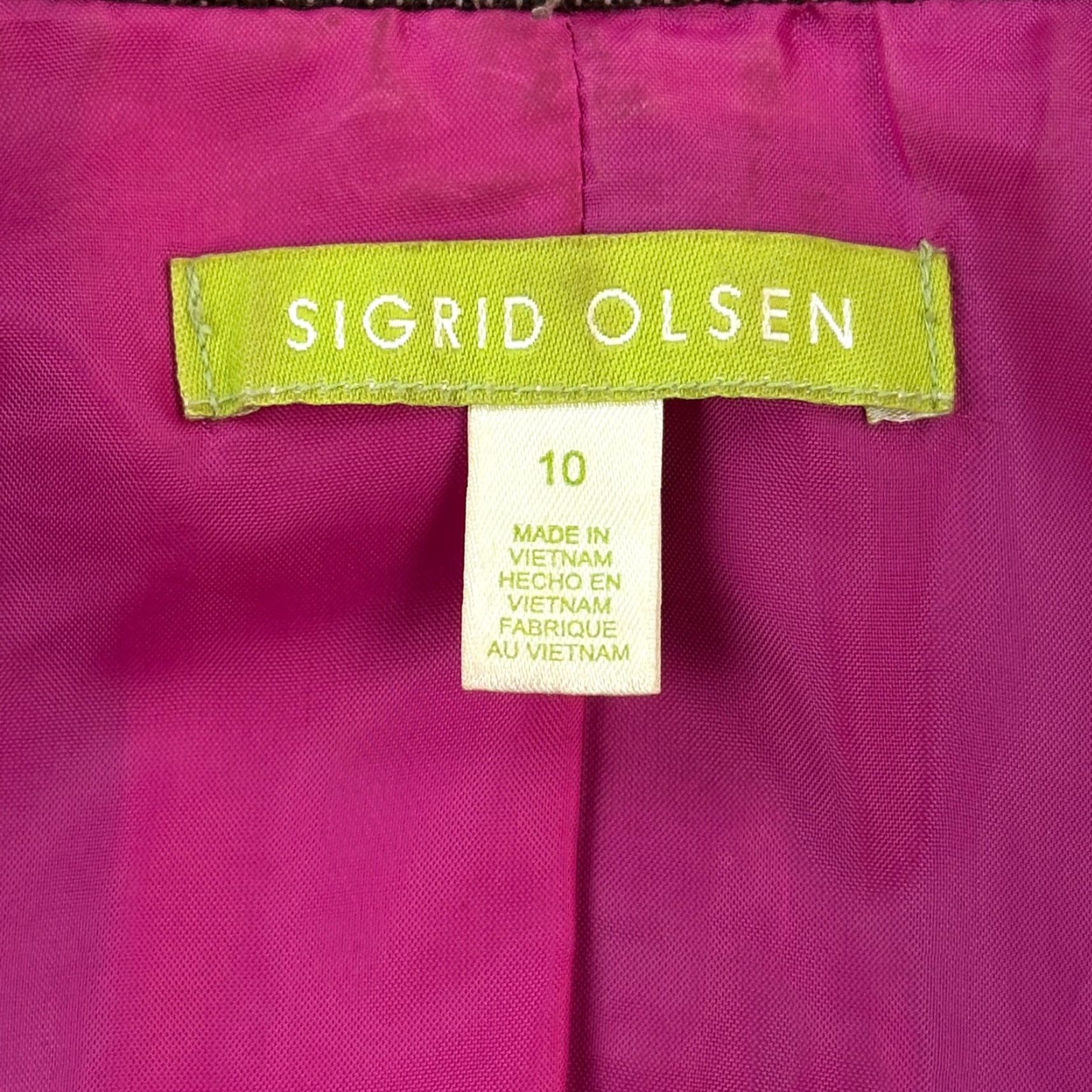 Vintage Sigrid Olsen Pantsuit Women's 10 Brown Blazer Slacks Career Office Set of 2 - Jacket Pants, Brown, Regular, 2 Piece, Veuillez, Dry Clean Only Size 32" / US 10 / IT 46 - 5 Thumbnail