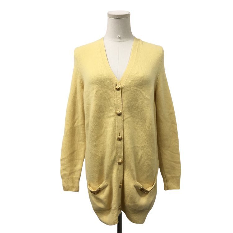 Celine Celine Yellow Cashmere Cardigan Size XS Size XS / US 0-2 / IT 36-38 - 1 Thumbnail