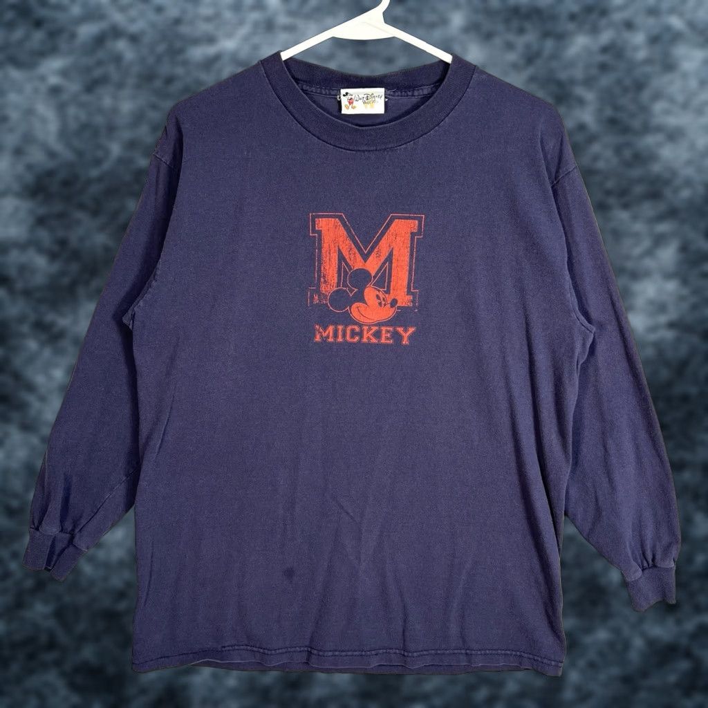 Disney Disney Mickey Mouse Long Sleeve T Shirt Adult Medium Blue Mens Size US M / EU 48-50 / 2 - 1 Thumbnail