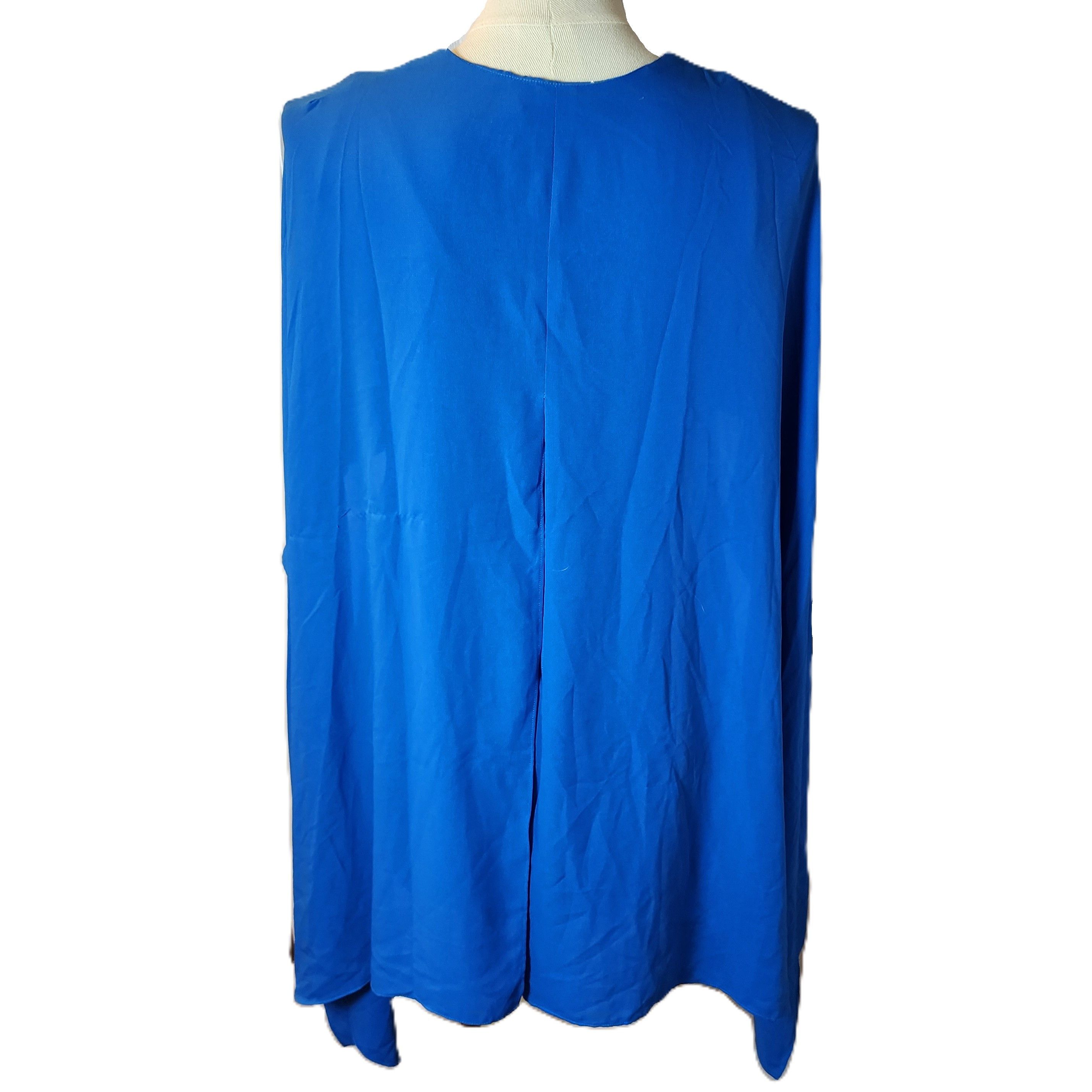 Prabal Gurung Blue Asymmetrical Button Down Blouse Draped Sleeve Size M / US 6-8 / IT 42-44 - 8 Thumbnail