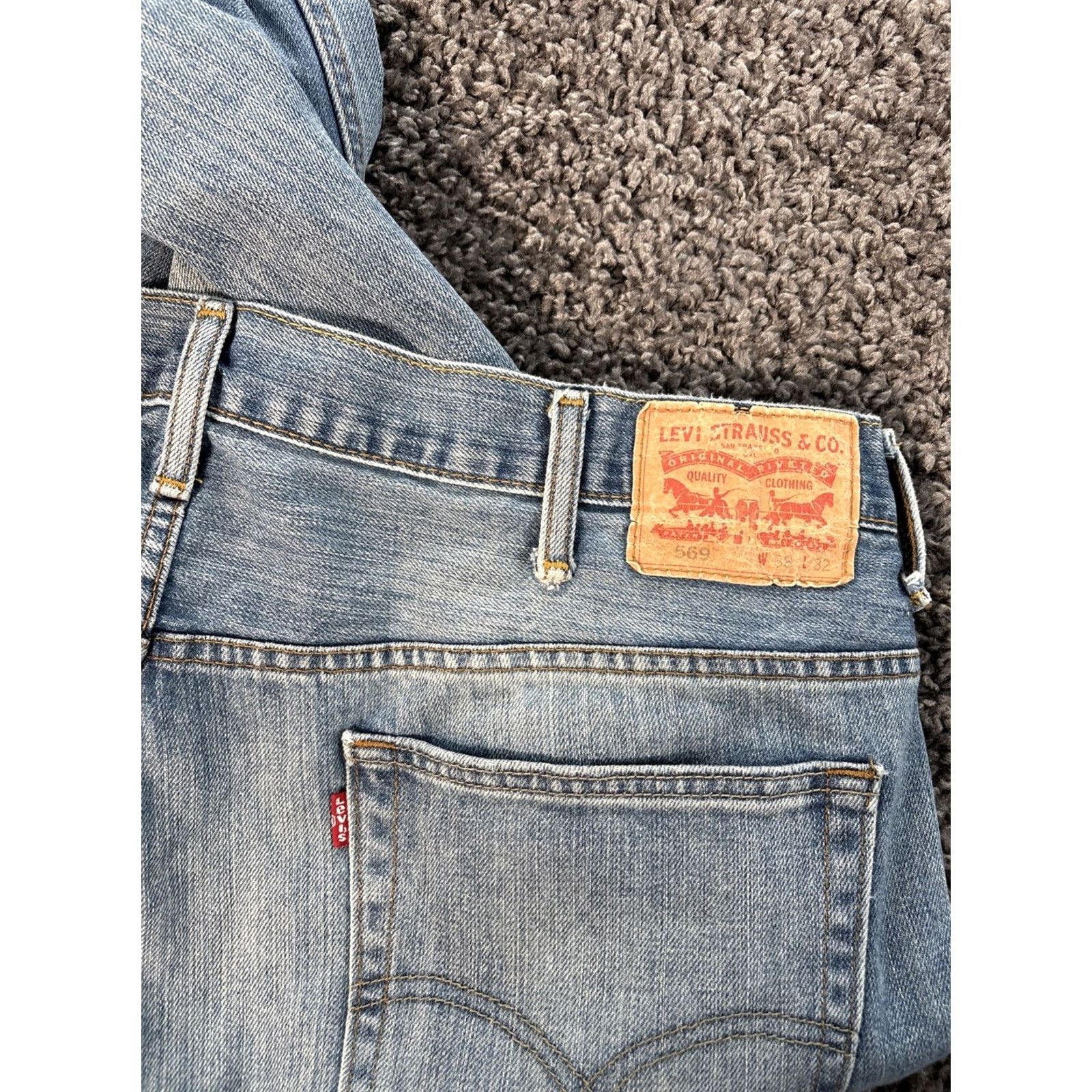 Levi's VINTAGE Levi's 569 Jeans Men 38x32 Distressed Straight Loose Baggy Y2K 90s Grunge USA Mens Size US 38 / EU 54 - 5 Thumbnail