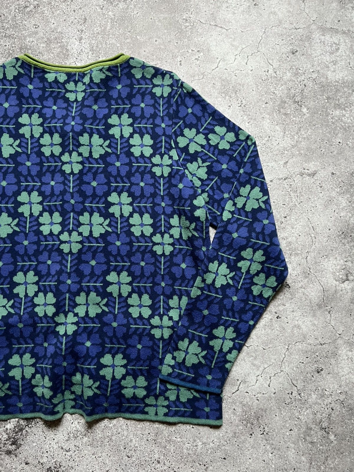 Designer Gudrun Sjoden Floral Print Cotton Cardigan Sweater Size M / US 6-8 / IT 42-44 - 14 Thumbnail