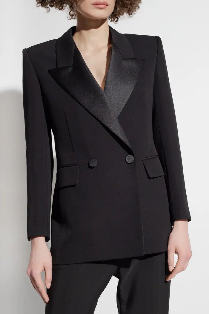 Saint Laurent Paris o1bcso1str0325 Double Breasted Tuxedo Jacket in Black Size L / US 10 / IT 46 - 2 Thumbnail