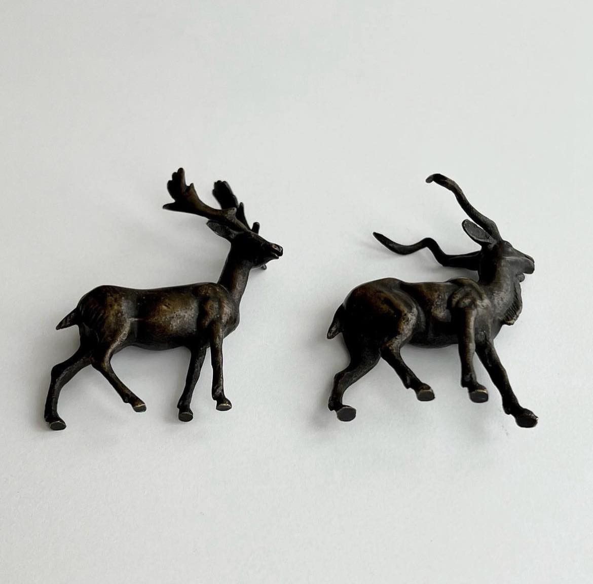 Vintage 1950's Vintage Bronze Miniature Figure Deer Gazelles Europe Size ONE SIZE - 4 Thumbnail