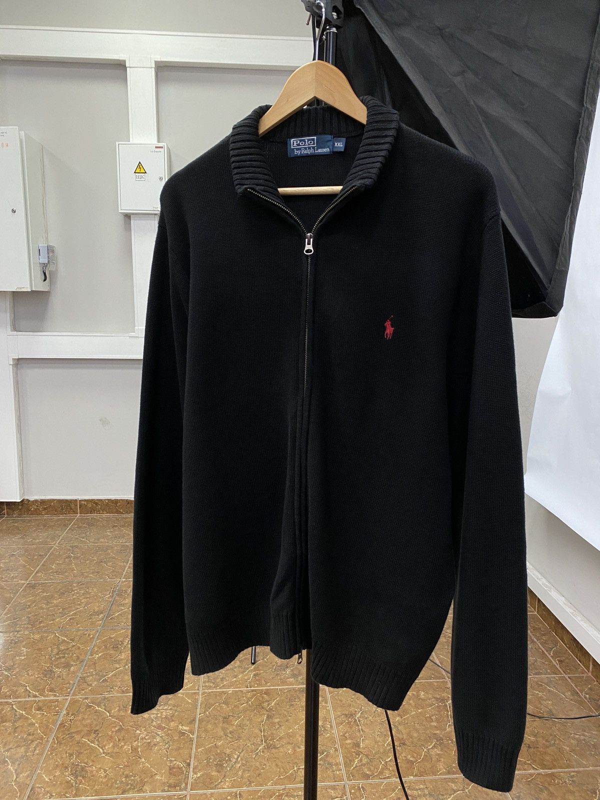 Polo Ralph Lauren 🇺🇸 Vintage 90s Ralph Lauren Knitted Zip Sweater Rare Retro Size US XXL / EU 58 / 5 - 1 Thumbnail