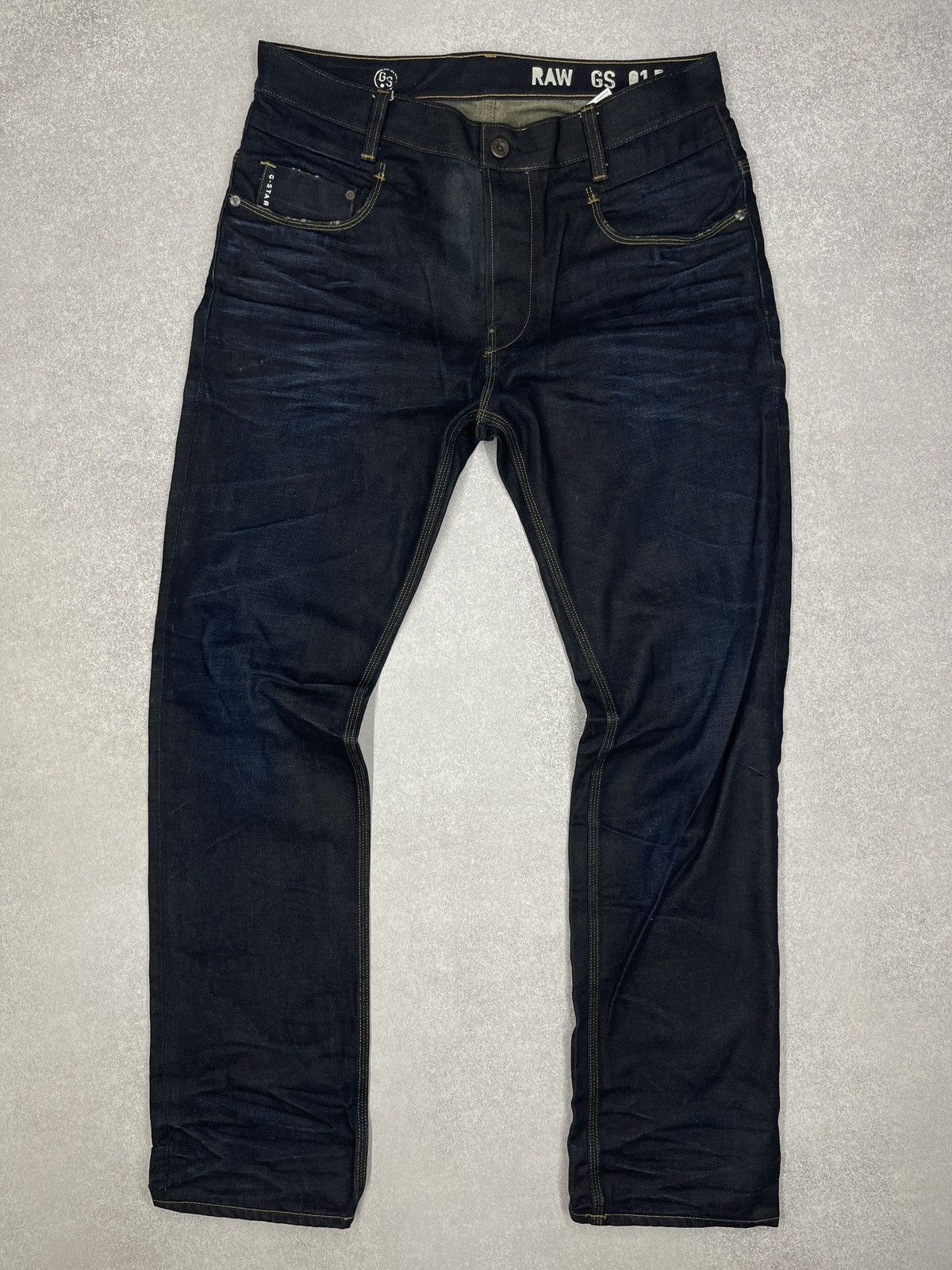 G-Star Mens G Star Raw New Radar Tapered Denim Jeans Navy Size US 33 - 6 Thumbnail