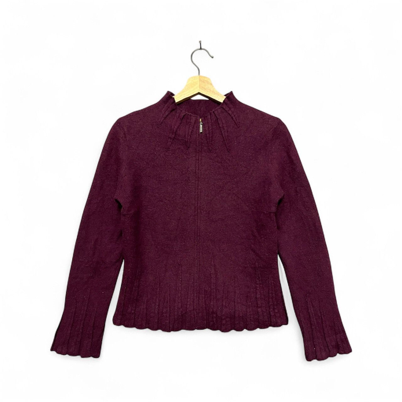 Lanvin 375. LANVIN wool sweatshirt with Zip Cardigan Size XS / US 0-2 / IT 36-38 - 1 Thumbnail