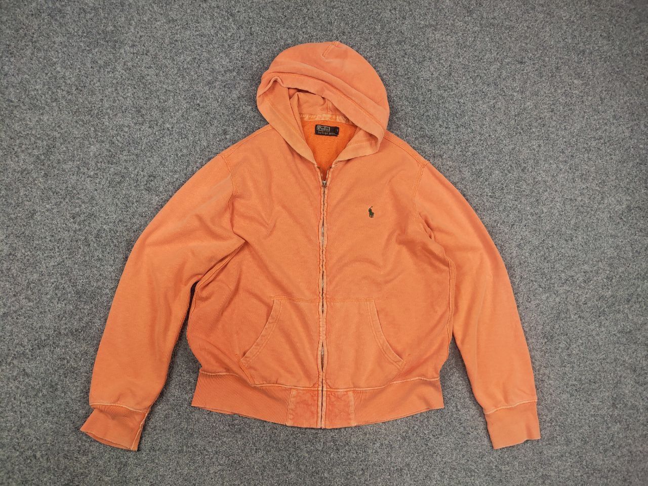 Polo Ralph Lauren Vintage 90's Polo Ralph Lauren RRL Zip Orange Faded Hoodie Size US L / EU 52-54 / 3 - 8 Thumbnail