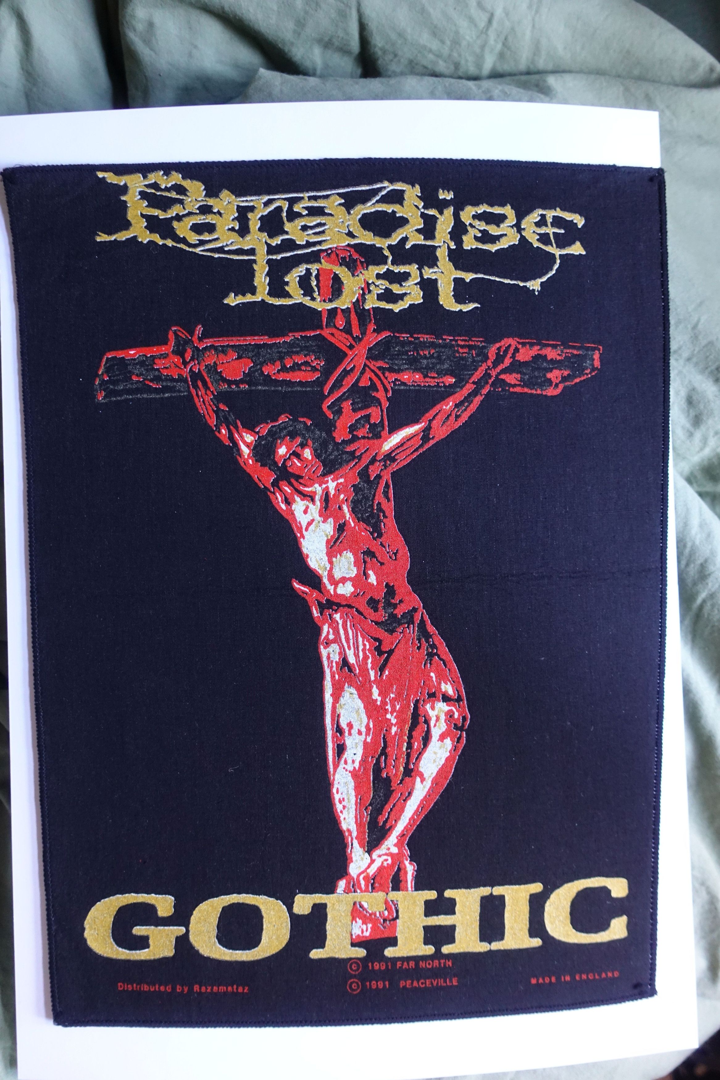 Band Tees Paradise Lost "Gothic" 1991 Back Patch Death Doom Metal Size ONE SIZE - 1 Thumbnail