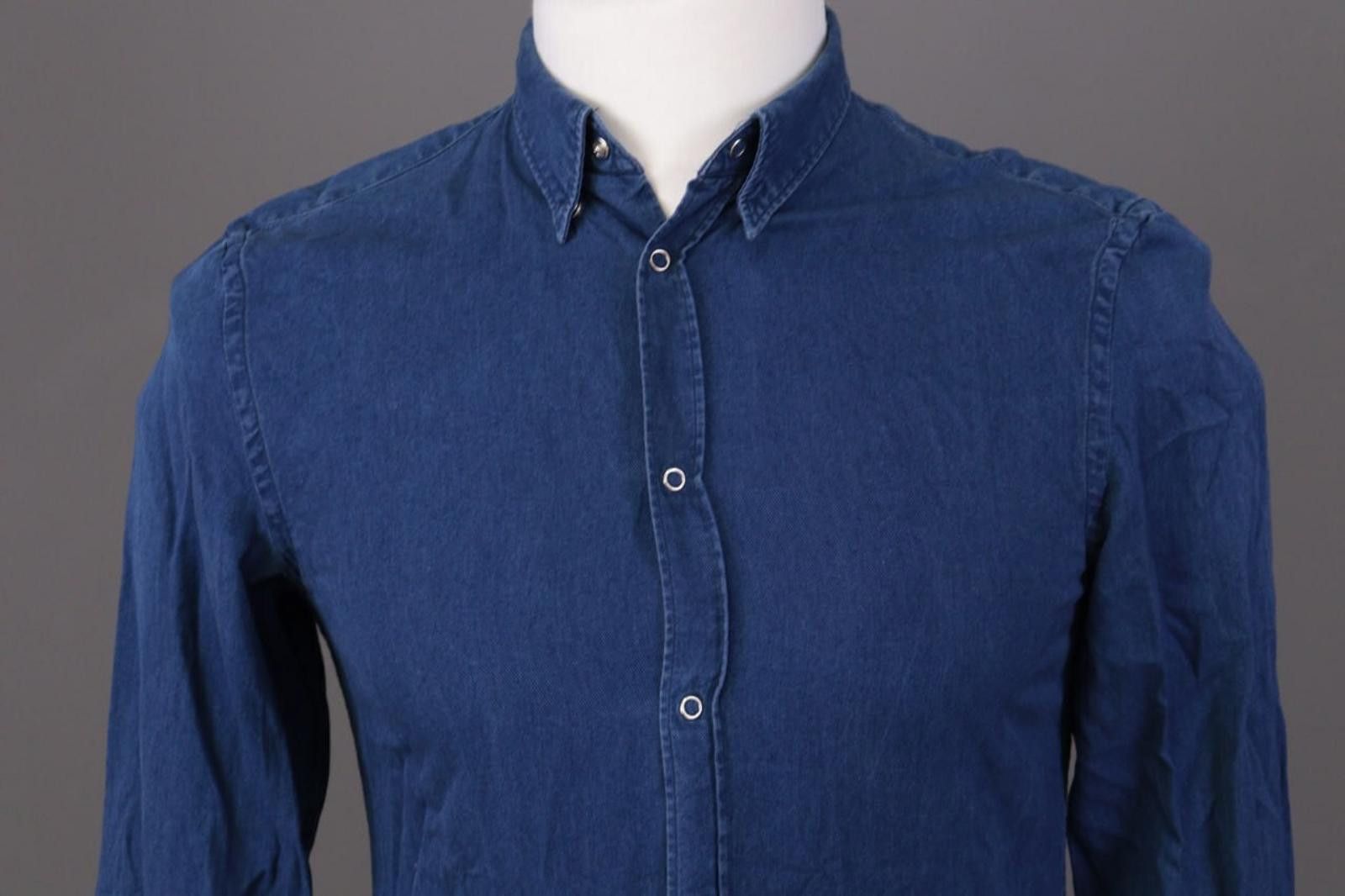 Acne Studios Acne Blue Denim Long Sleeve Snap Down Shirt Size 46 S Size US M / EU 48-50 / 2 - 2 Thumbnail