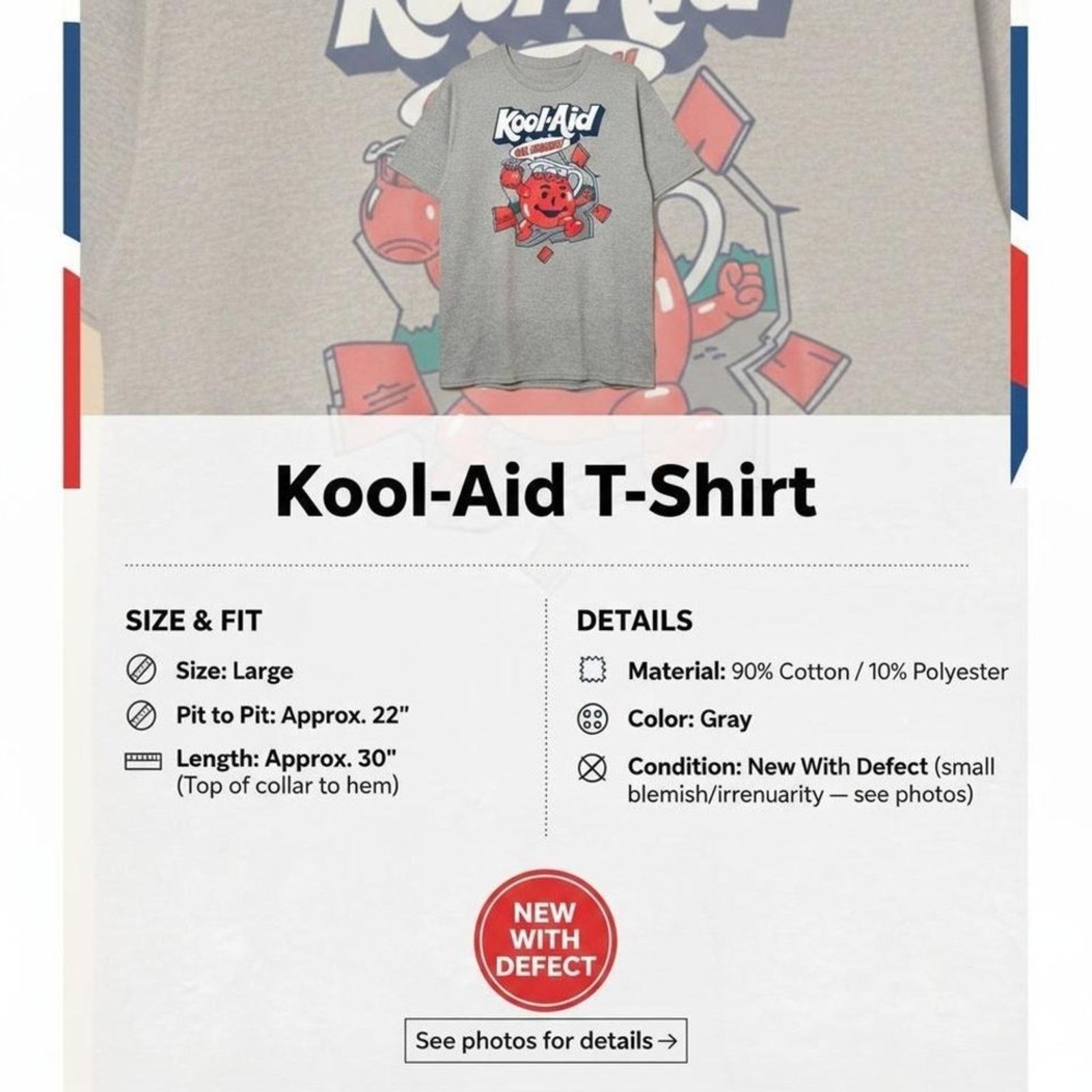 Other Kool-Aid T-Shirt Oh Yeah Graphic Tee Large New With Defect Size US L / EU 52-54 / 3 - 2 Thumbnail