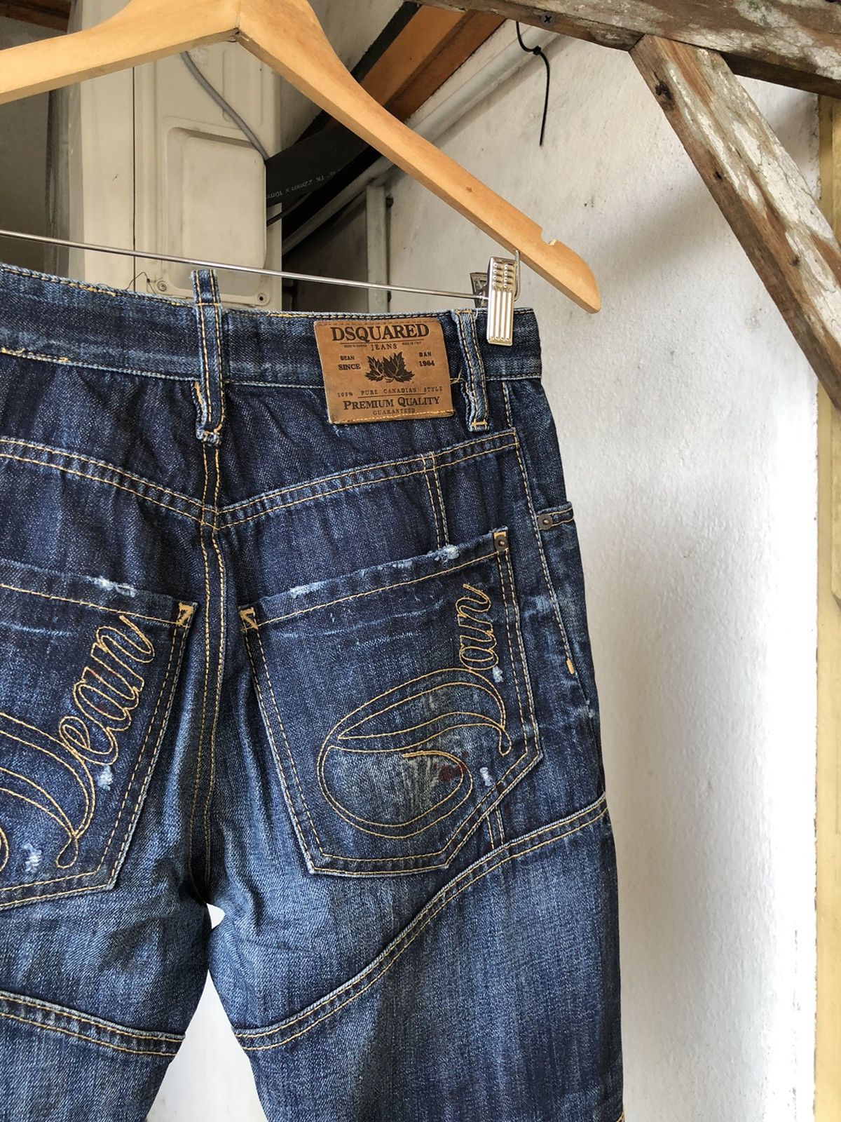 Dsquared2 Nice❗️Dsquared Splash Paint Distressed Denim Curve Cut Size US 28 / EU 44 - 12 Thumbnail
