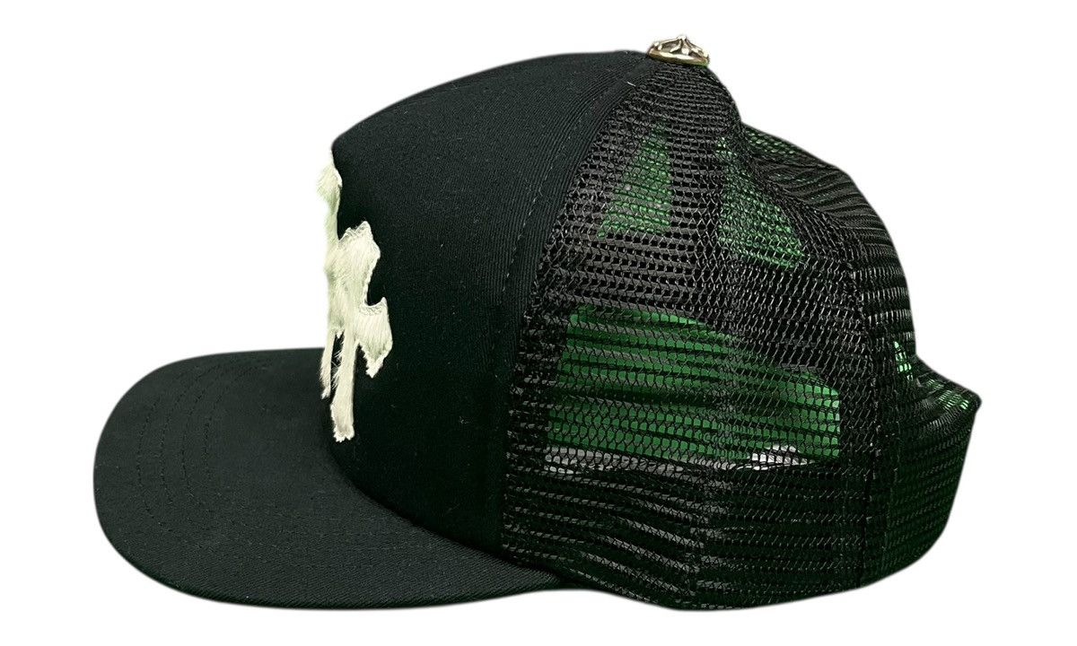 Chrome Hearts Chrome Hearts Pony Hair Cemetery Cross White Patch Black Hat Size ONE SIZE - 2 Thumbnail
