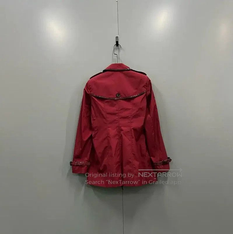 Burberry Burberry Red Cotton Mid-Length Coat. Size XXS / US 00 / IT 34 - 2 Thumbnail