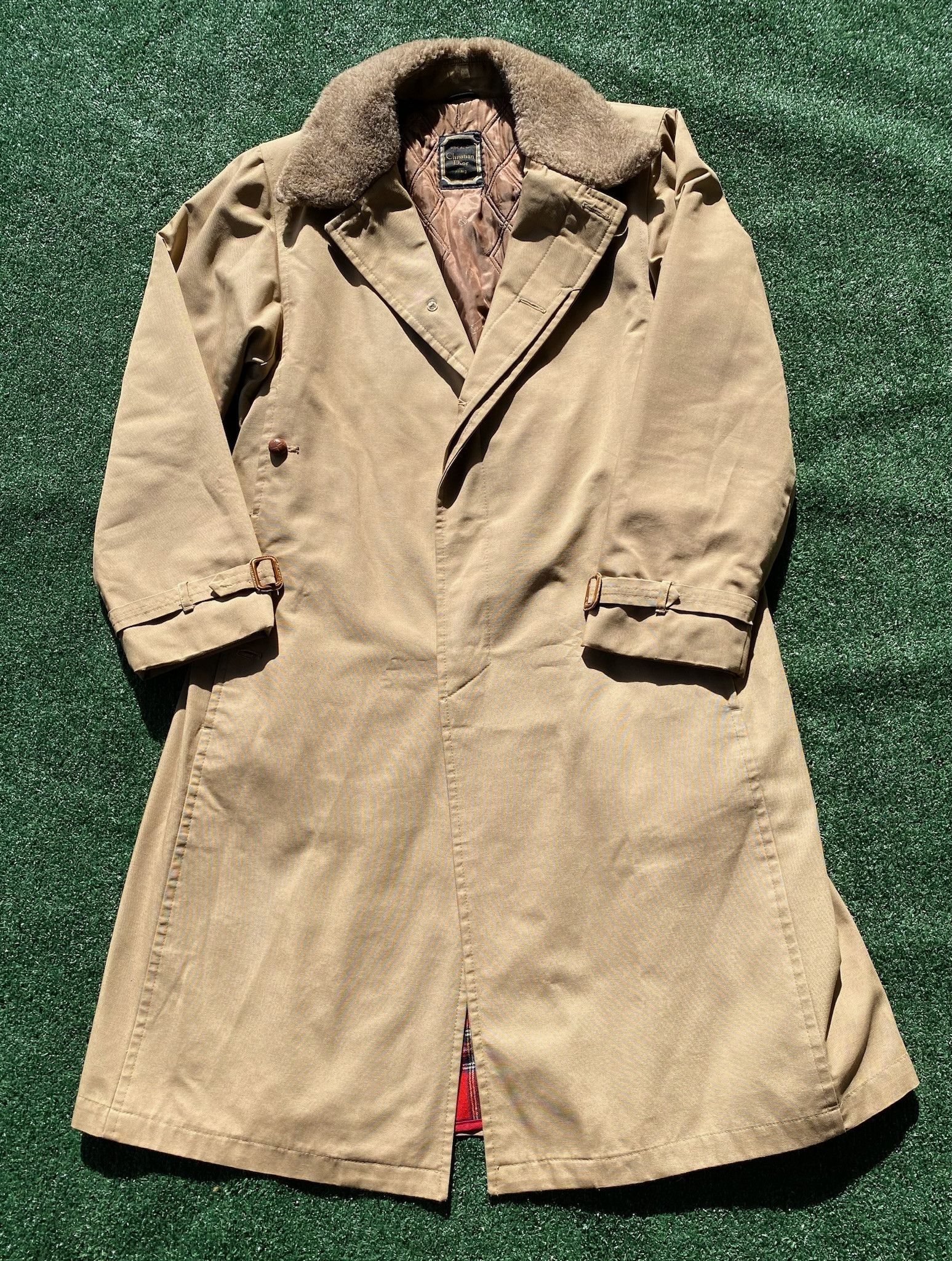 Christian Dior Monsieur 80s Christian Dior Faux Fur Collar Lined Trench Coat Large Size US L / EU 52-54 / 3 - 2 Thumbnail