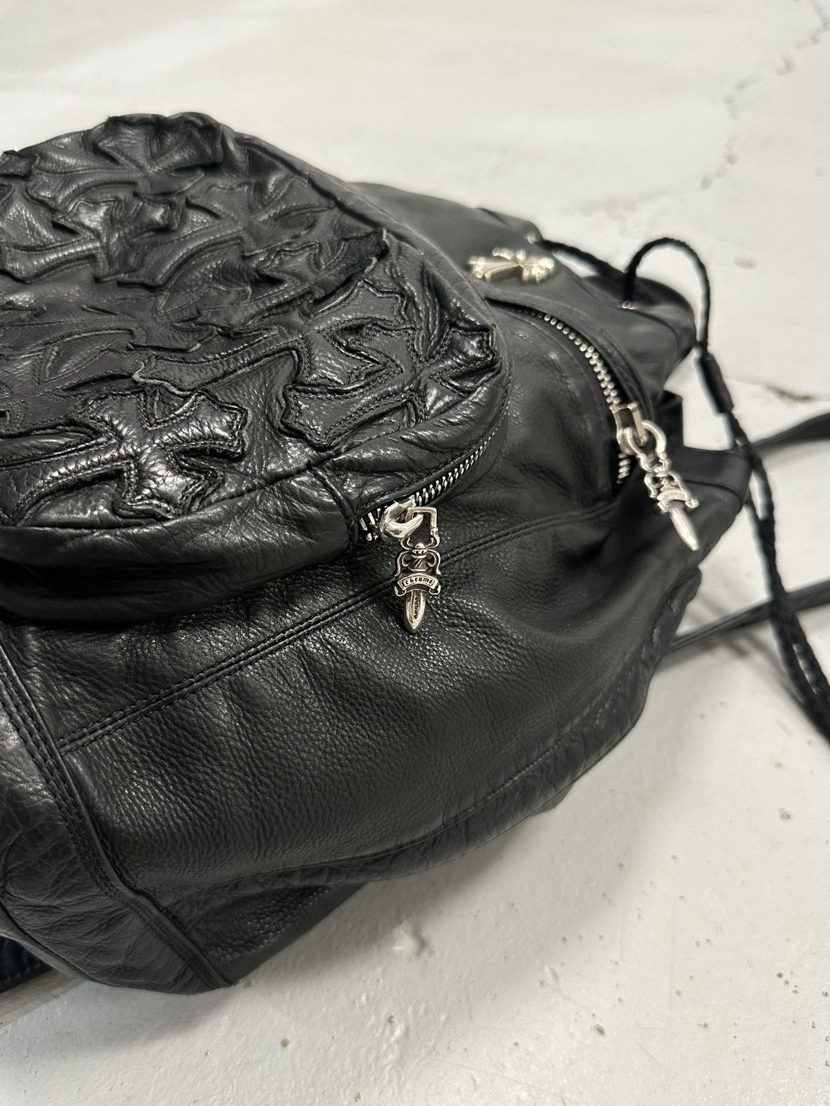 Chrome Hearts Chrome Hearts Flooded Leather Patch Drawstring Backpack Size ONE SIZE - 4 Thumbnail