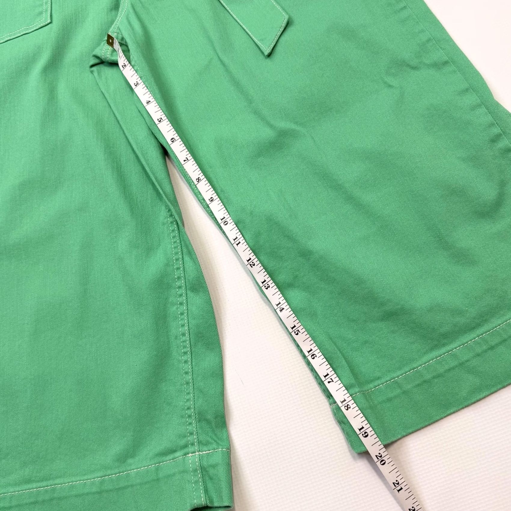 Vintage GB Junior Pants 11 Green Cropped Wide-Leg Belted Twill Pockets Stretch Casual Men/Women? Size 32" / US 10 / IT 46 - 3 Thumbnail