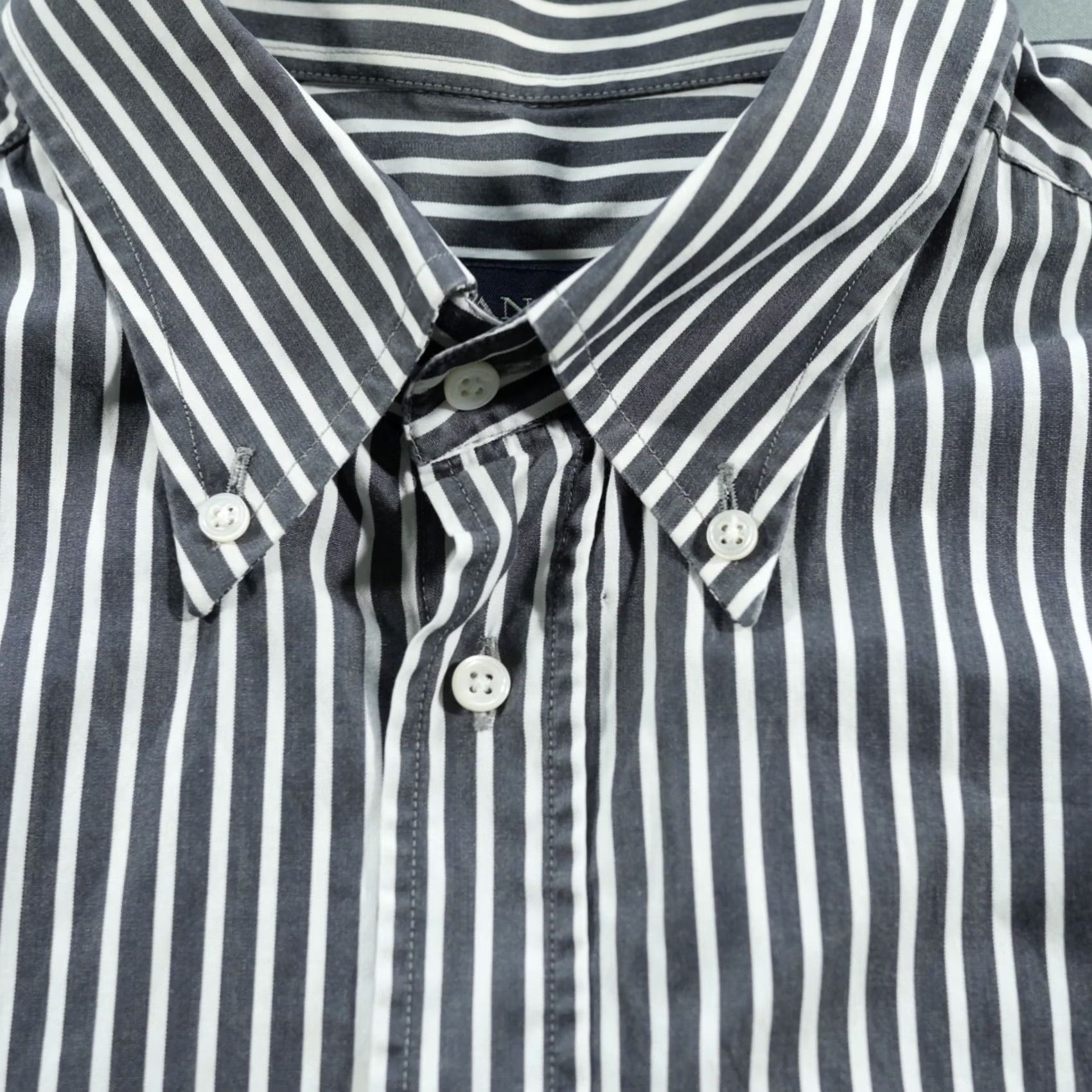 Canali Canali Shirt Mens 45 Black White Striped Barrell Cuffs Button-Down Italy Size US XXL / EU 58 / 5 - 5 Thumbnail