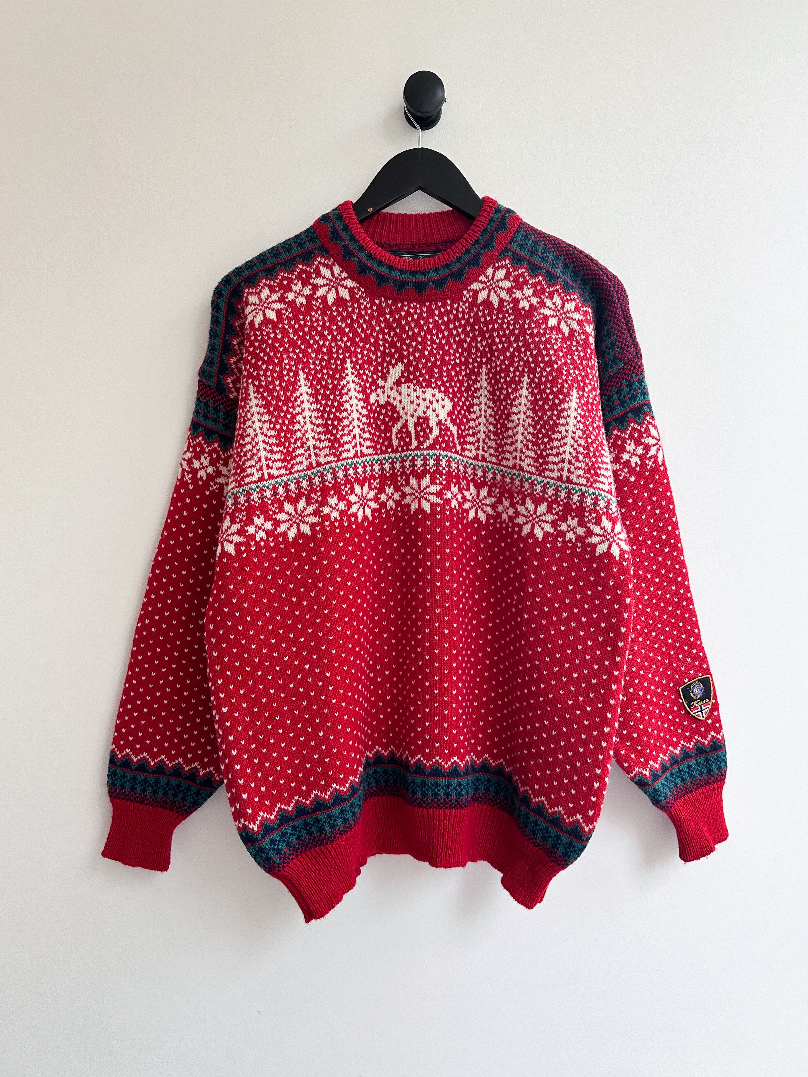 Vintage KAARE GJOSE Jumper Knit Sweater Pure New Wool Norway Size US M / EU 48-50 / 2 - 1 Thumbnail