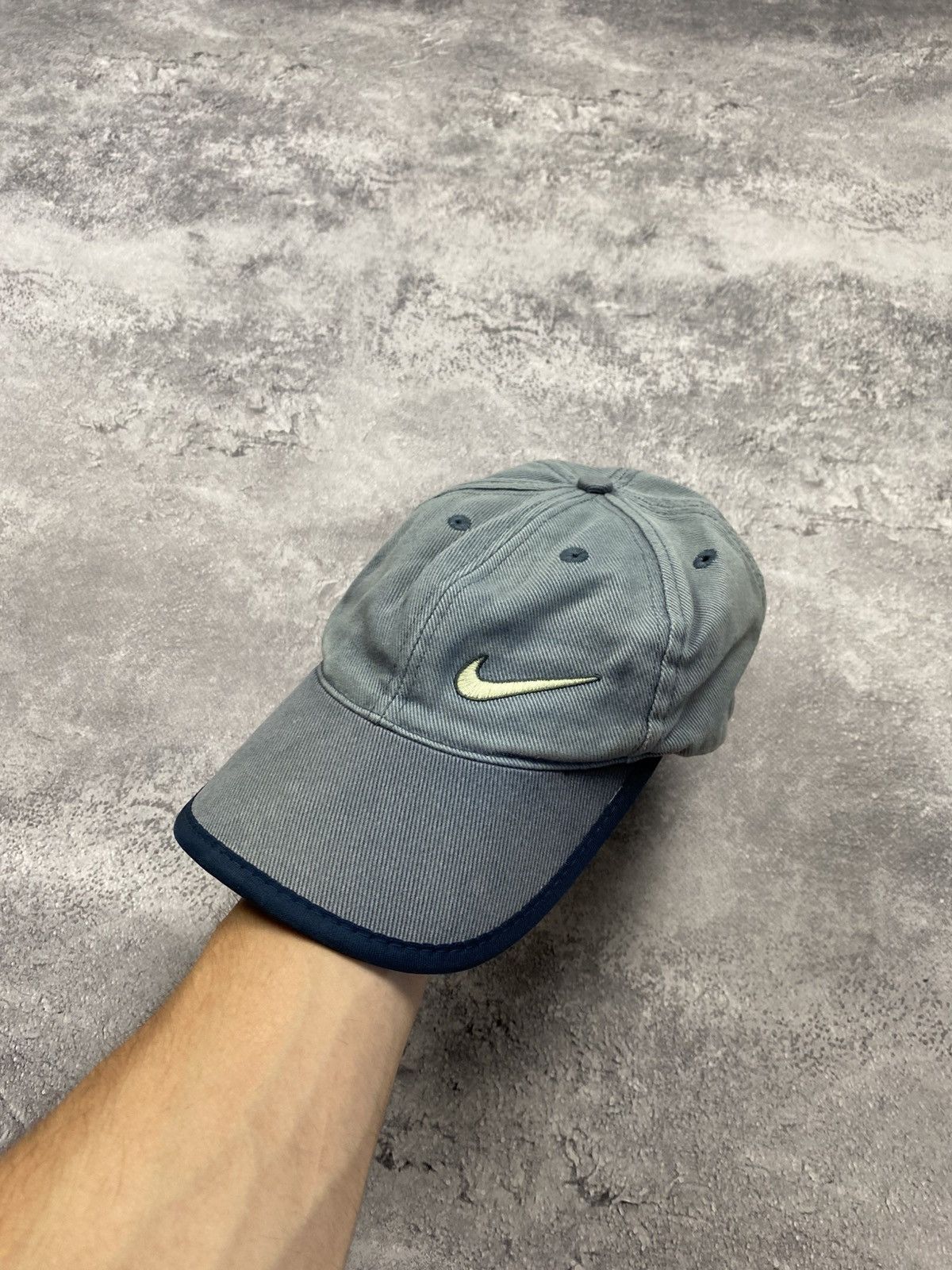 Nike Vintage Nike Denim Blue Cap Swoosh Logo 90s Rare Hat Y2K Size ONE SIZE - 2 Thumbnail