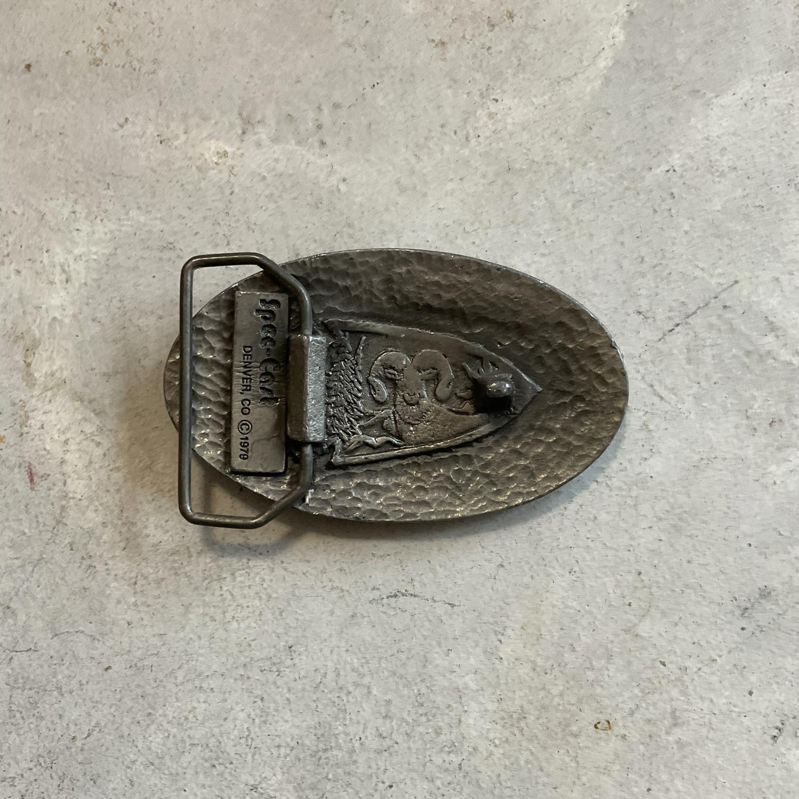 Vintage vintage 80's bison belt buckle western spec cast silver oval Size ONE SIZE - 4 Thumbnail