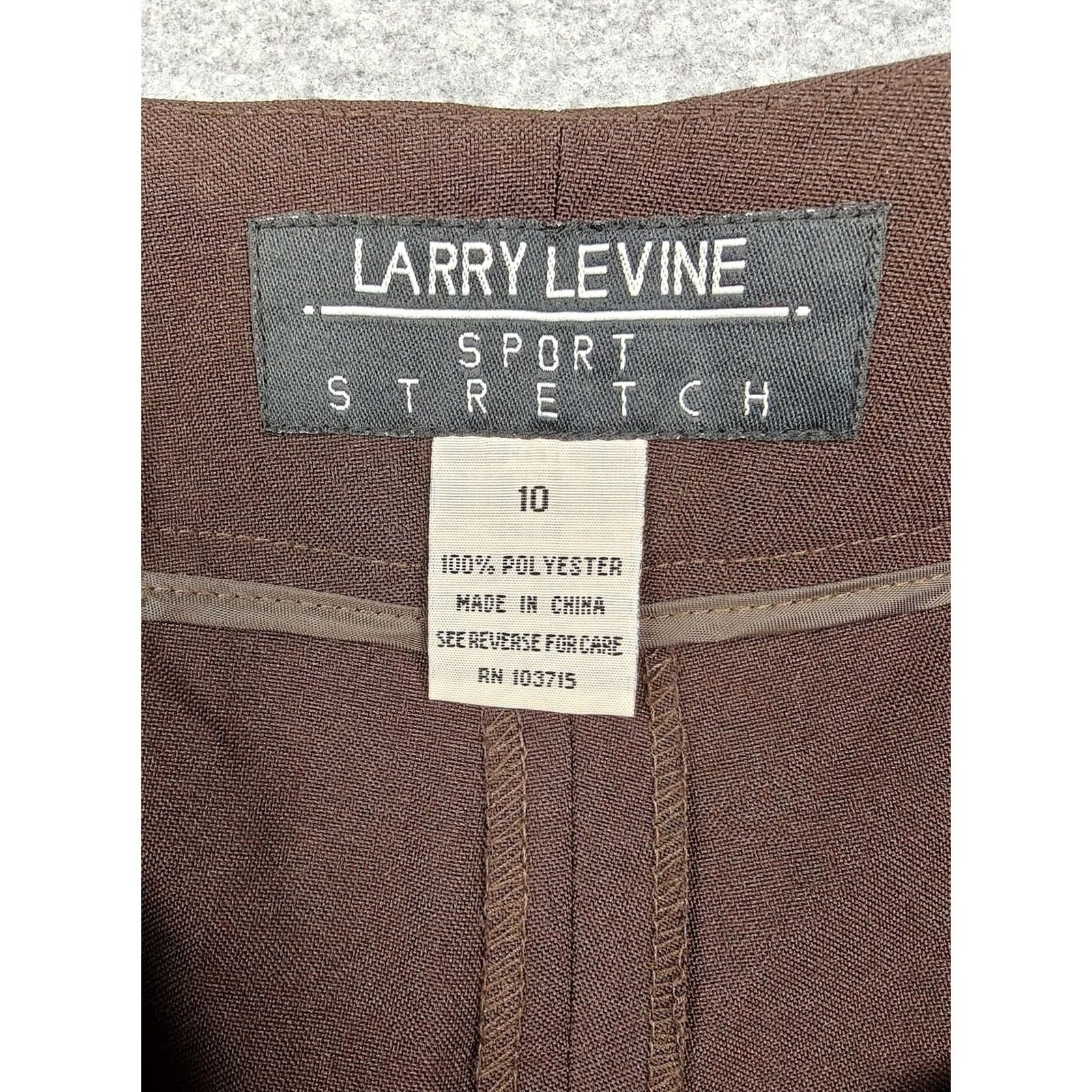 Vintage Larry Levine Pants Womens 10 Brown Twill Stretch Dress Studded Ankle Career New Size 32" / US 10 / IT 46 - 4 Thumbnail