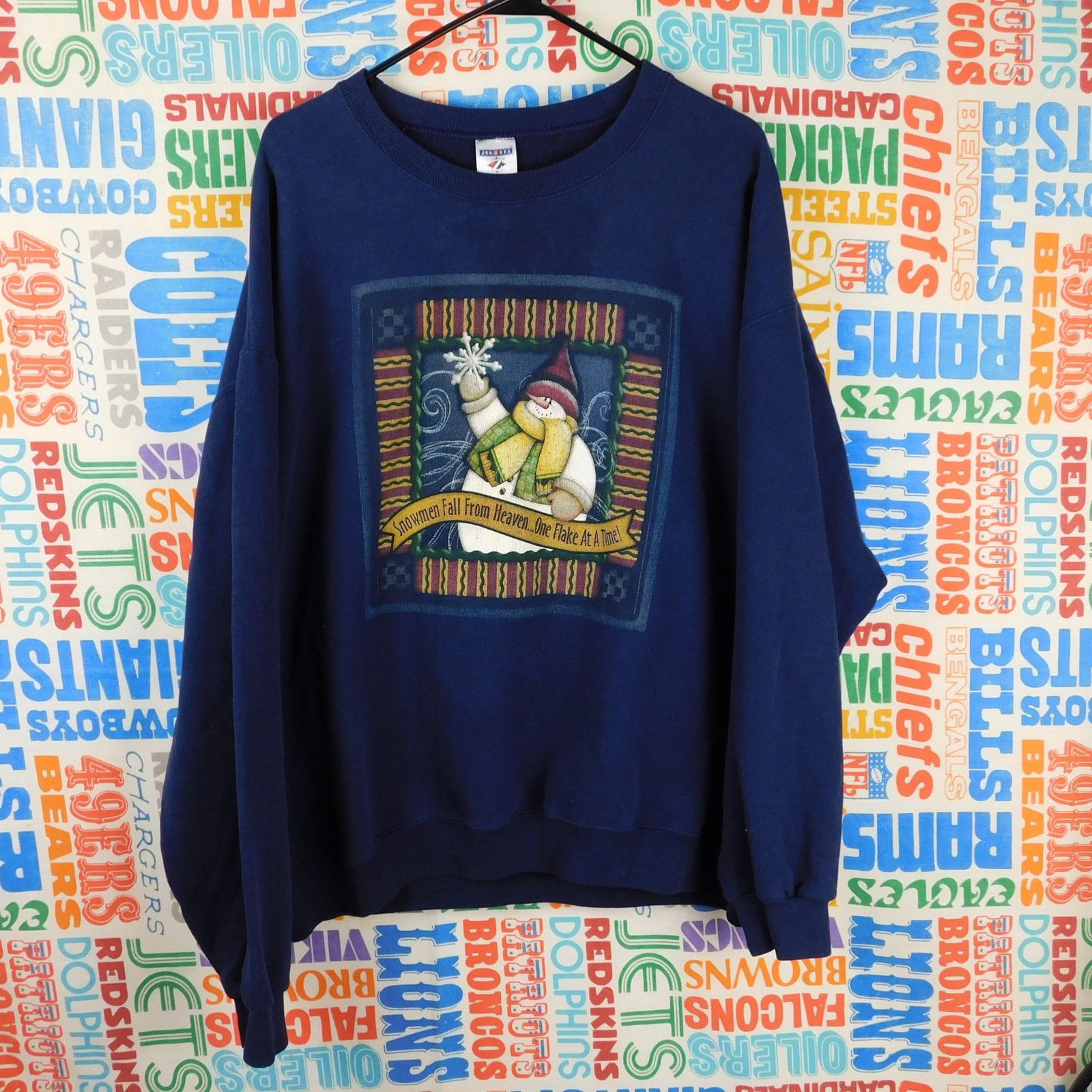Jerzees 90s Grandma Sweatshirt Snowmen Fall From Heaven Size XL Size US XL / EU 56 / 4 - 1 Thumbnail