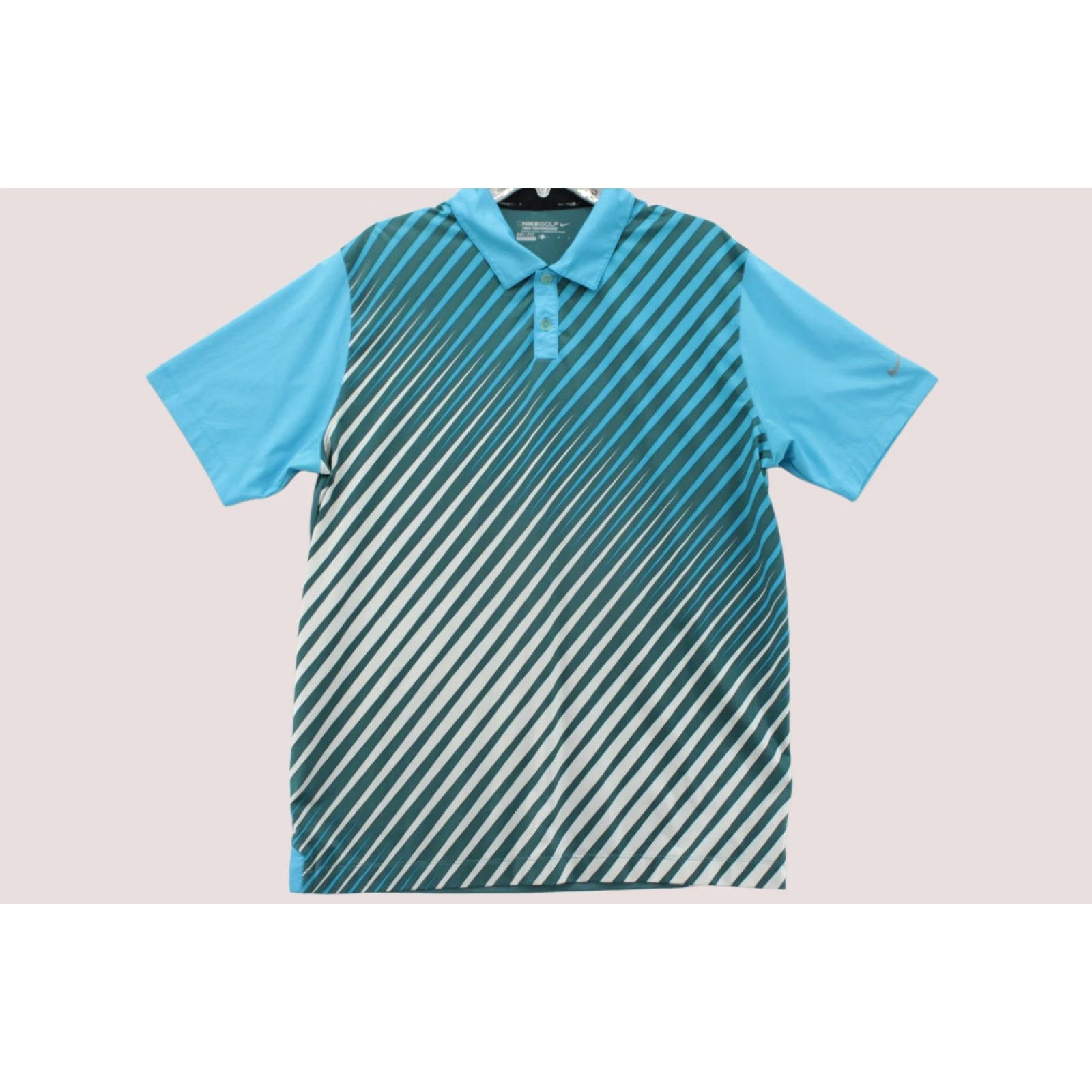 Nike Nike Golf Polo Shirt Mens Large Blue Striped Tour Performance Vibrant Athletic Size US L / EU 52-54 / 3 - 1 Thumbnail
