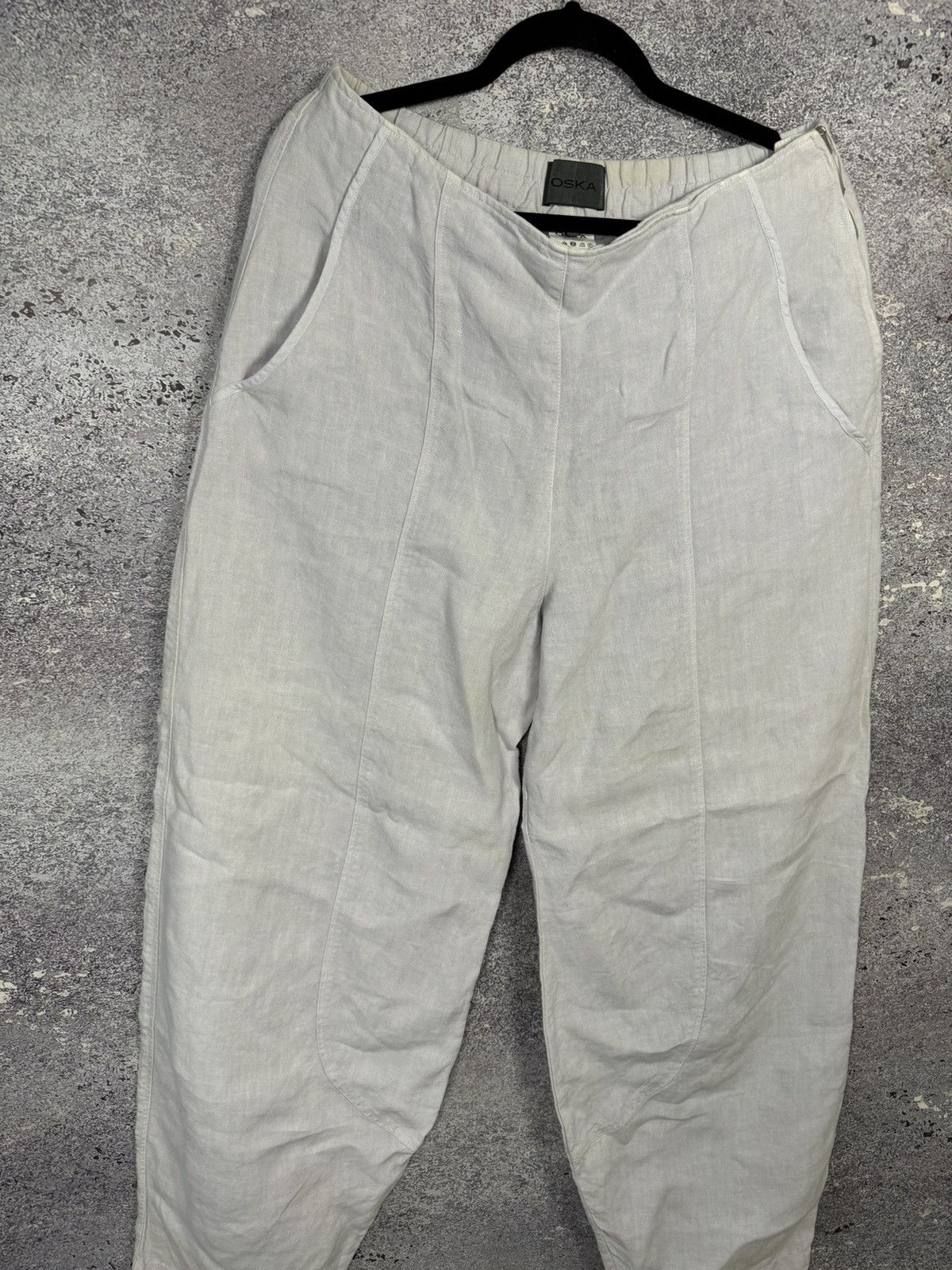 Japanese Brand × OSKA Vintage Japanese OSKA Linen Big Pants Buggy Style Oldmoney Size 32" / US 10 / IT 46 - 3 Thumbnail