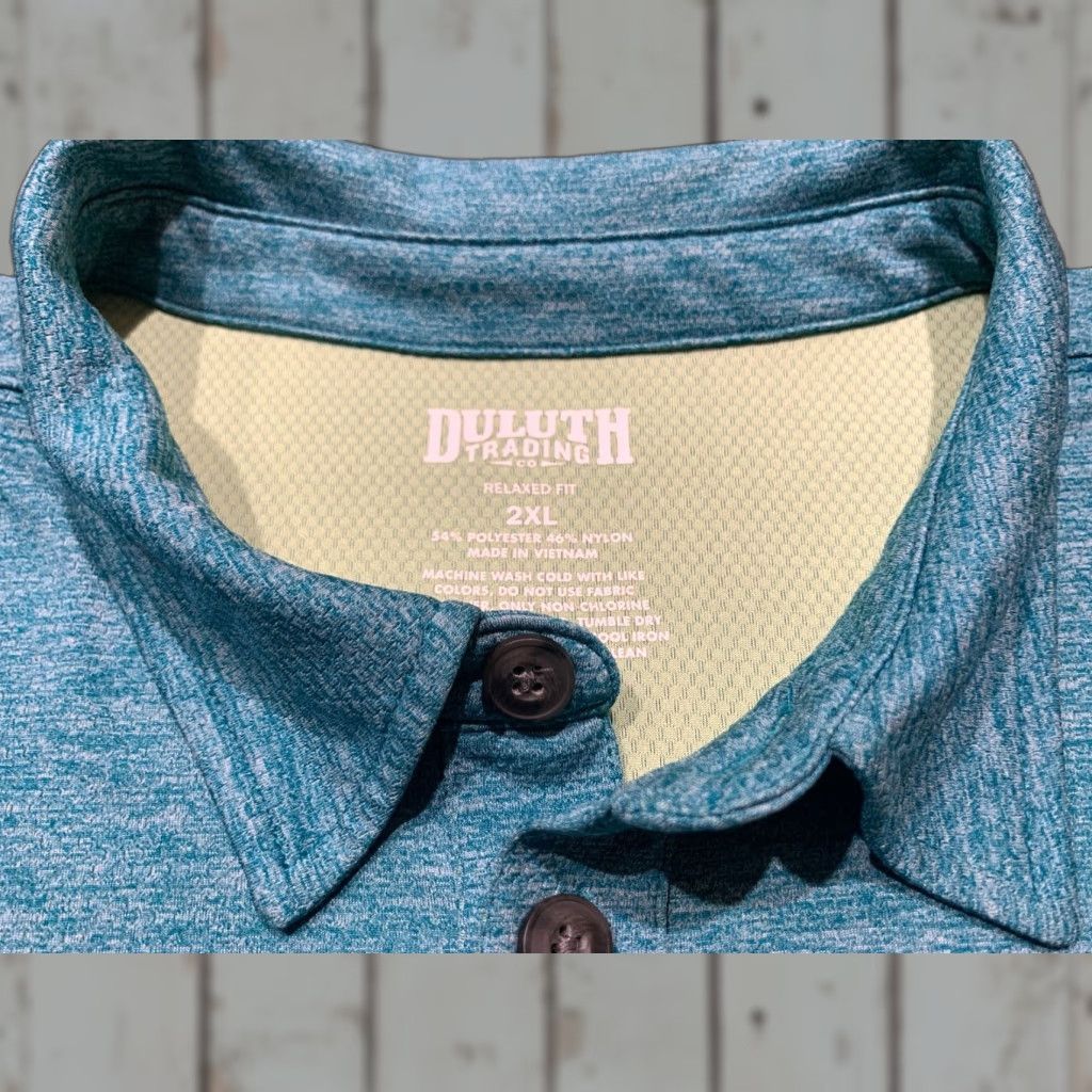 Duluth Trading Company Duluth Trading Men's Polo Shirt 2XL Turquoise Short Sleeve Wicking Casual Size US XXL / EU 58 / 5 - 1 Thumbnail