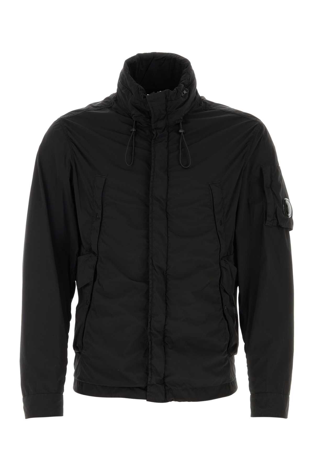 image of C P Company Black Stretch Nylon Jacket, Men's (Size Small)