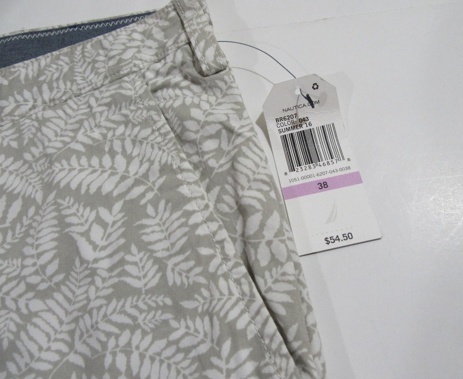 Nautica Nautica Mens Tropical Leaves Pattern Print Shorts Beige Size US 38 / EU 54 - 4 Thumbnail