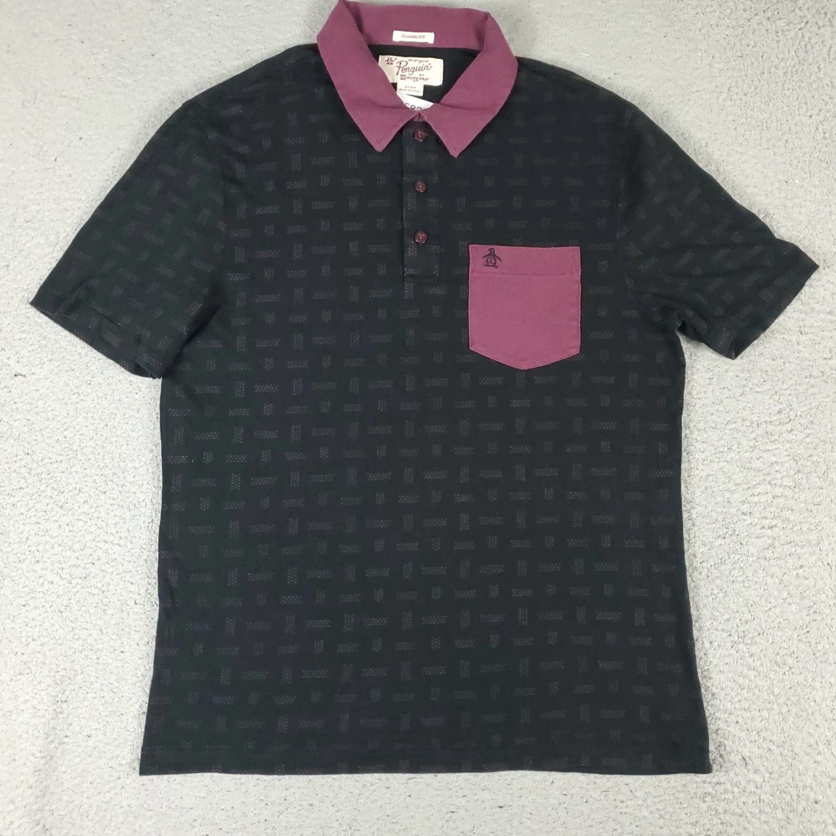 Vintage VINTAGE Penguin Polo Shirt Mens Size Small Black Geometric Short Sleeve Casual Size US S / EU 44-46 / 1 - 2 Thumbnail