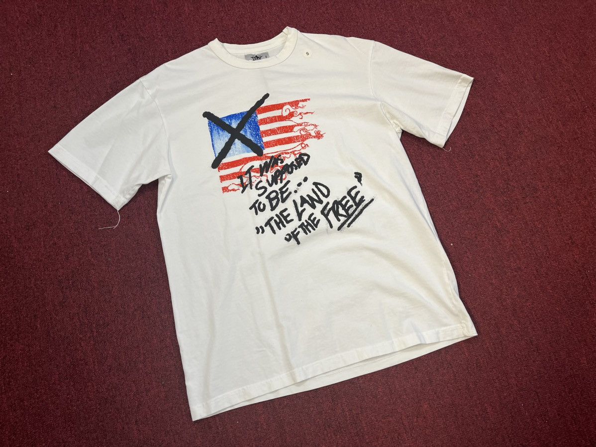 image of Barriers Ny "land Of The Free" Tee White, Men's (Size Small)