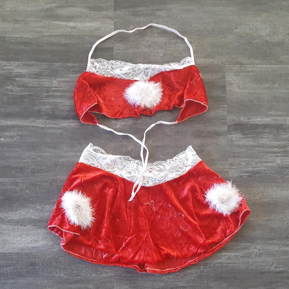 Designer Red Velvet Bad Santa Adult Costume Size ONE SIZE - 1 Thumbnail