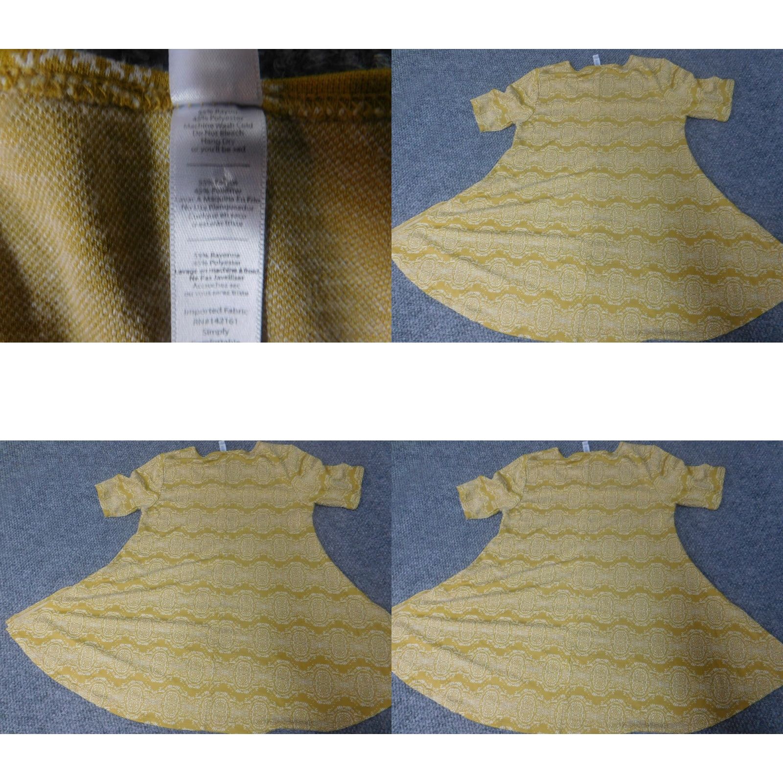 Vintage LuLaRoe Blouse XS Yellow Short Sleeve Knit Pocket Collared Button-Down Geometric Modern Womens Regular Mindful Size XS / US 0-2 / IT 36-38 - 8 Thumbnail