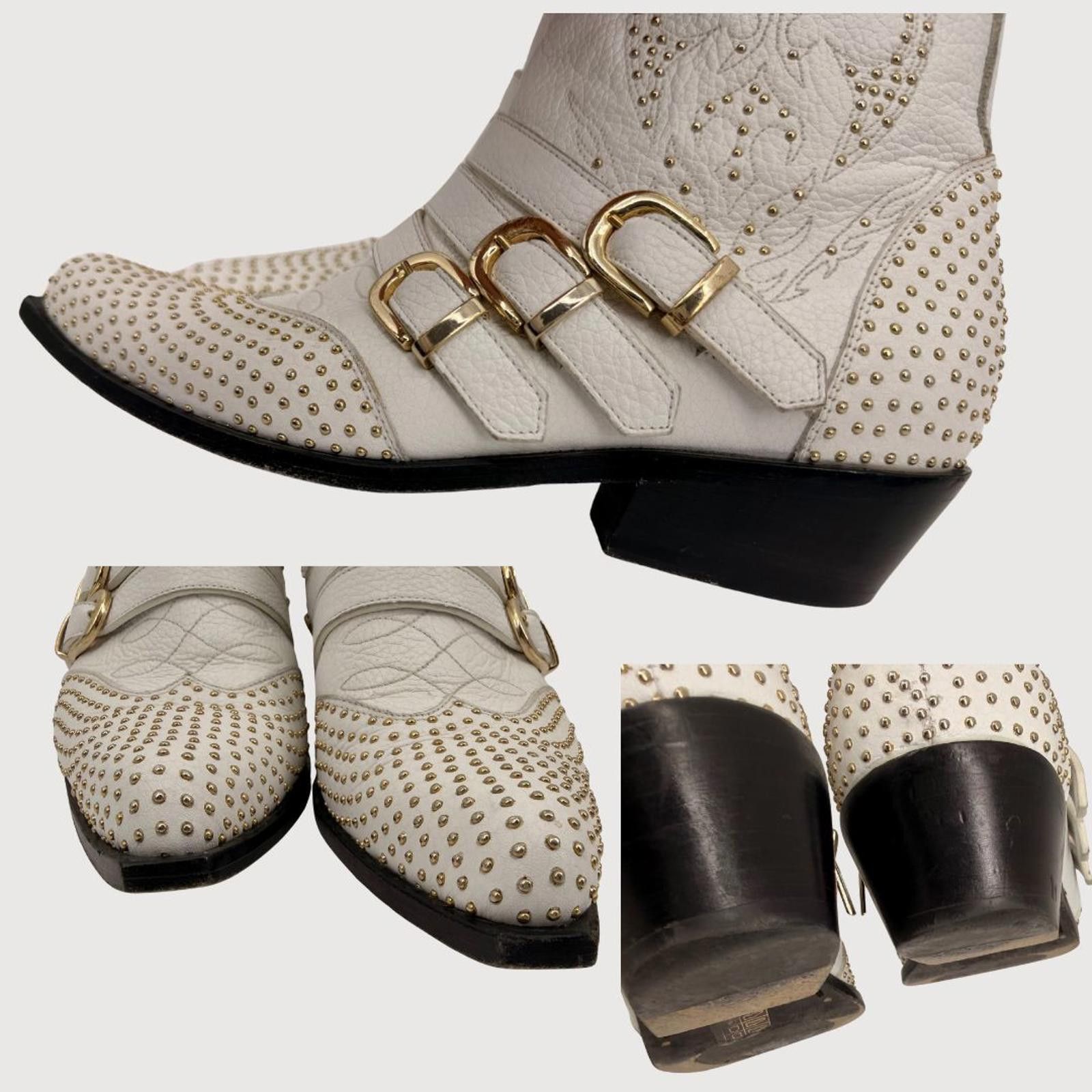 Other Anine Bing Studded Penny Bootie White Gold Studs EU 36 Size US 6 / IT 36 - 9 Thumbnail